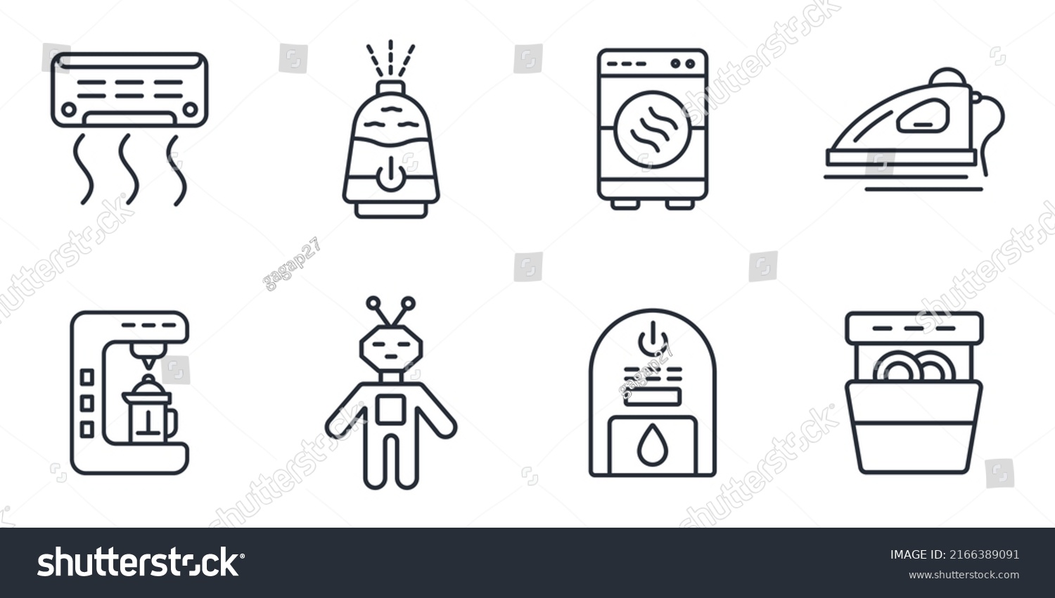 Home Appliances Icons Set Home Appliances Stock Vector Royalty Free 2166389091 Shutterstock 4425