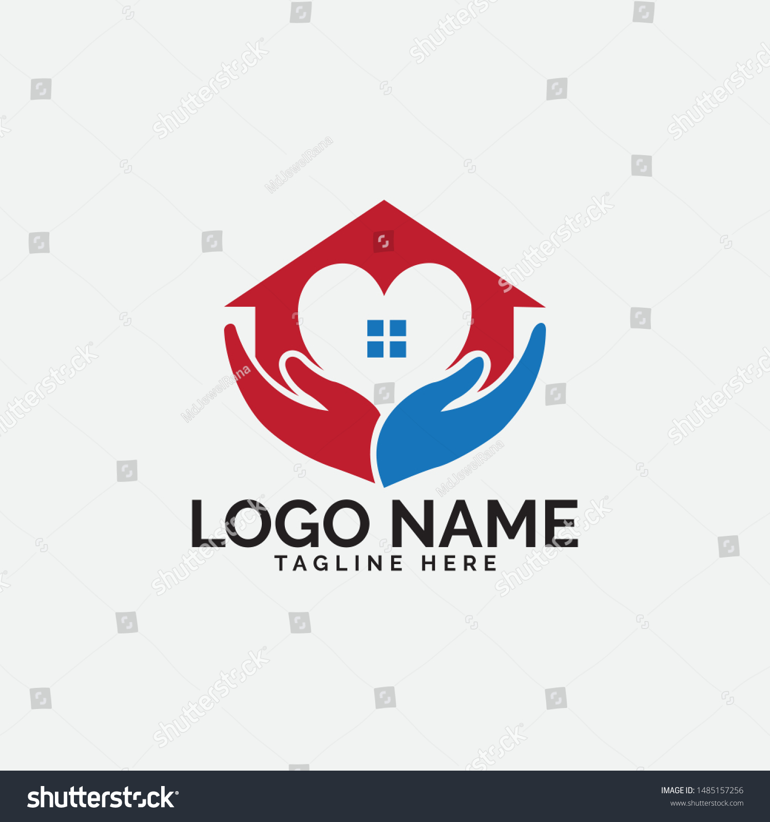 Home Care Logo Design Template Stock Vector (Royalty Free) 1485157256