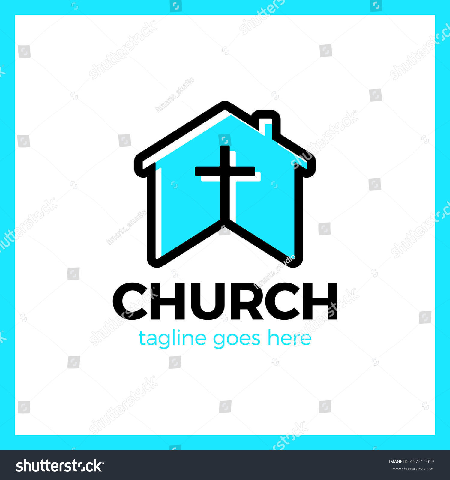 Home Church Logo House Bible Logotype Stock Vector (Royalty Free) 467211053