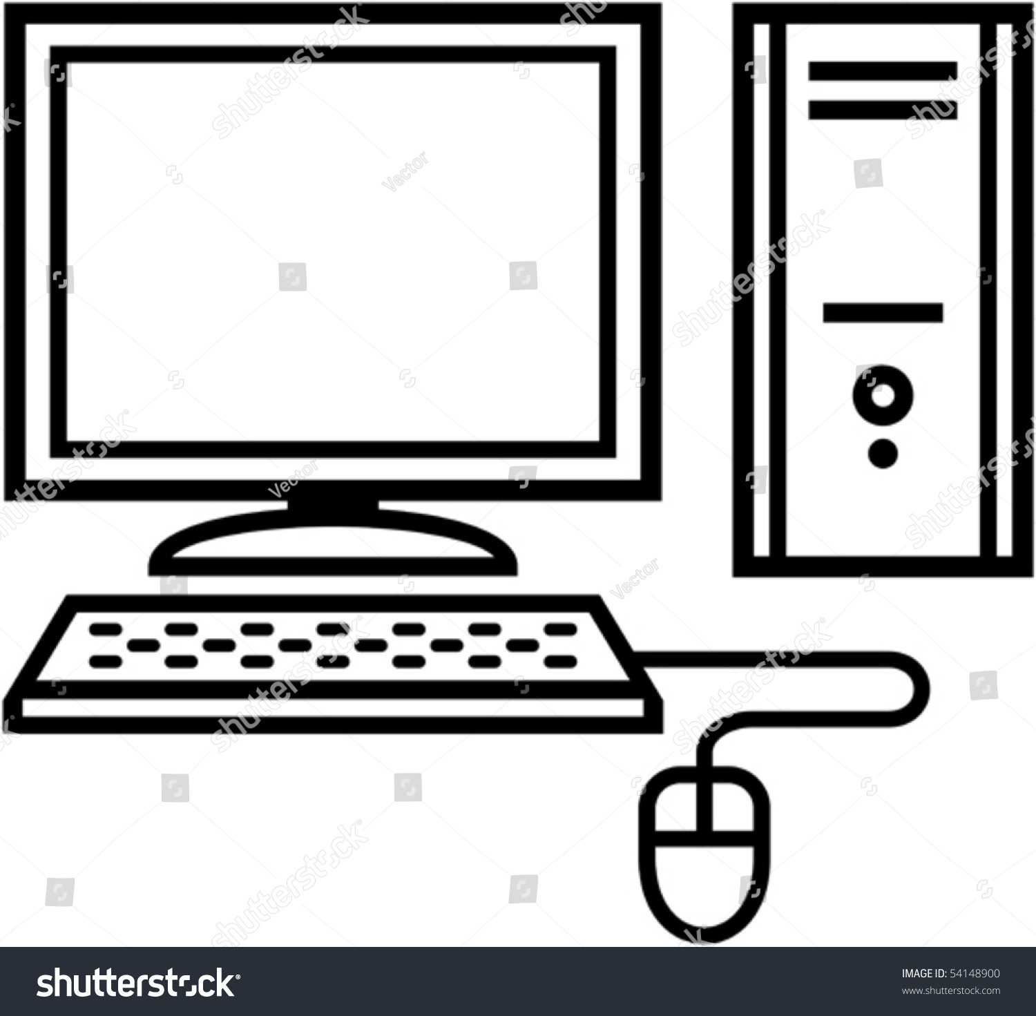 Home Computer Icon Vector Illustration Stock Vector 54148900 - Shutterstock