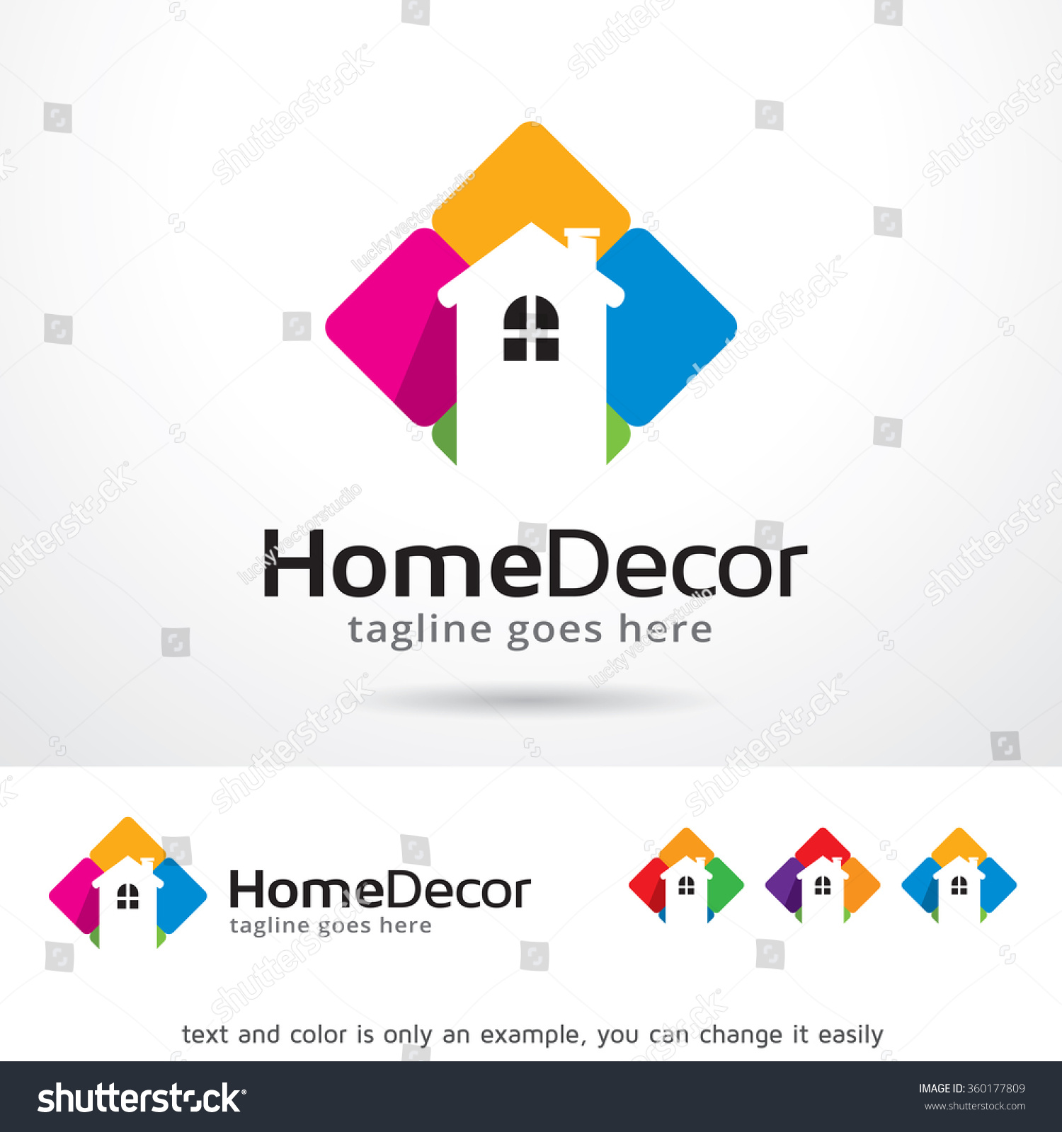 Home Decor Logo Template Design Vector Stock Vector 360177809