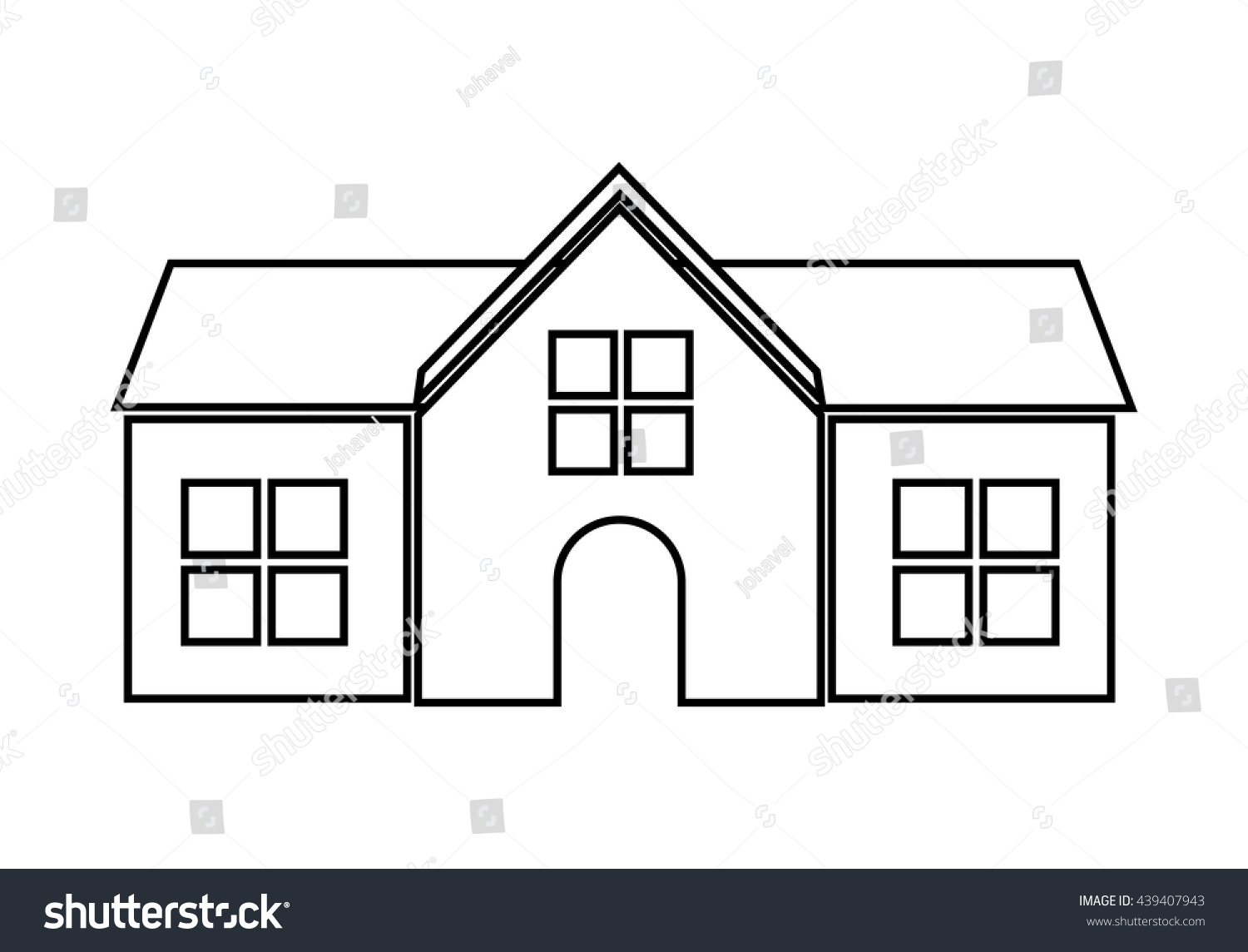 Home Family House Door Windows Silhouette Stock Vector 439407943 ...