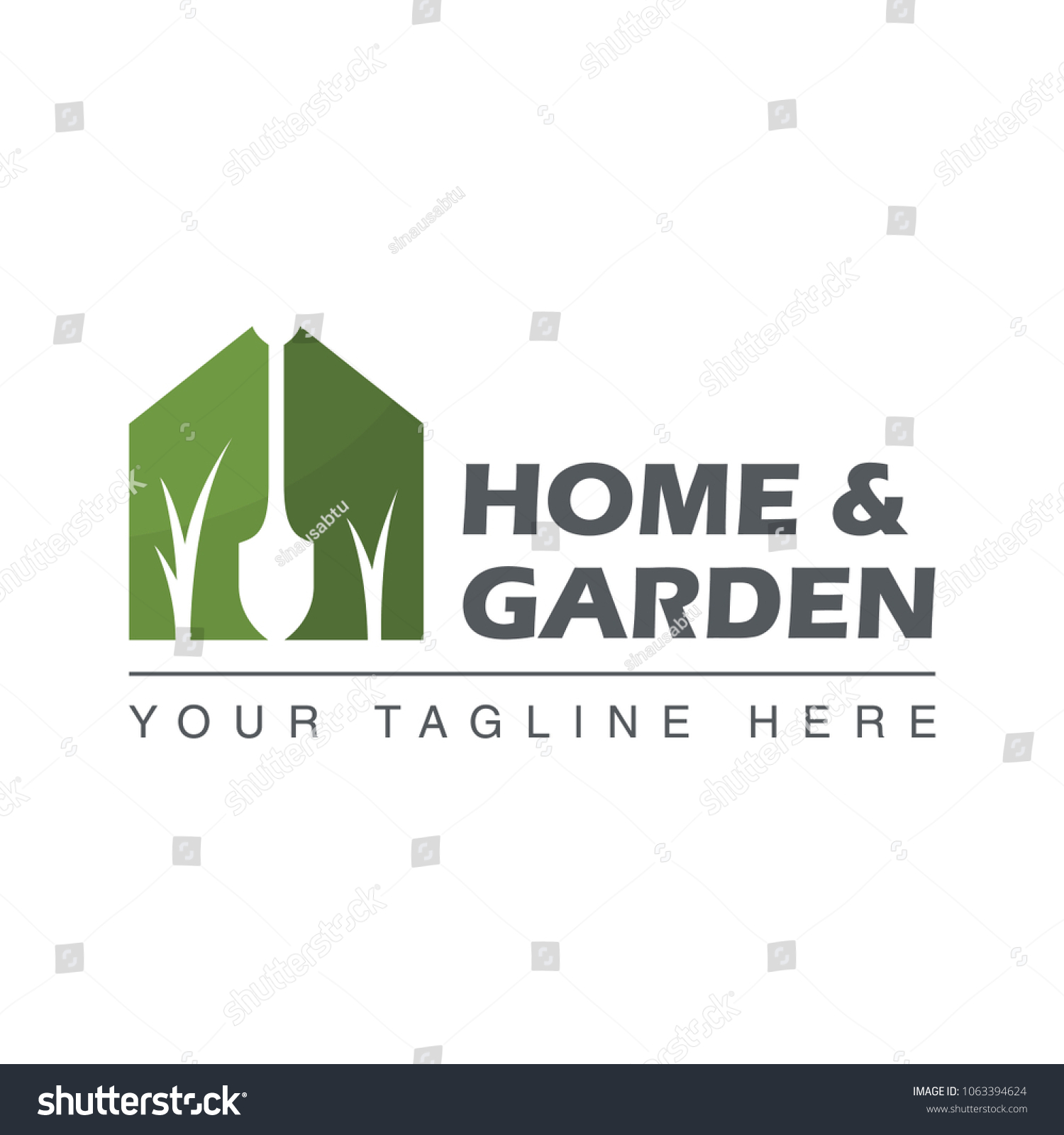 Home Garden Design Logo Template Stock Vector Royalty Free 1063394624