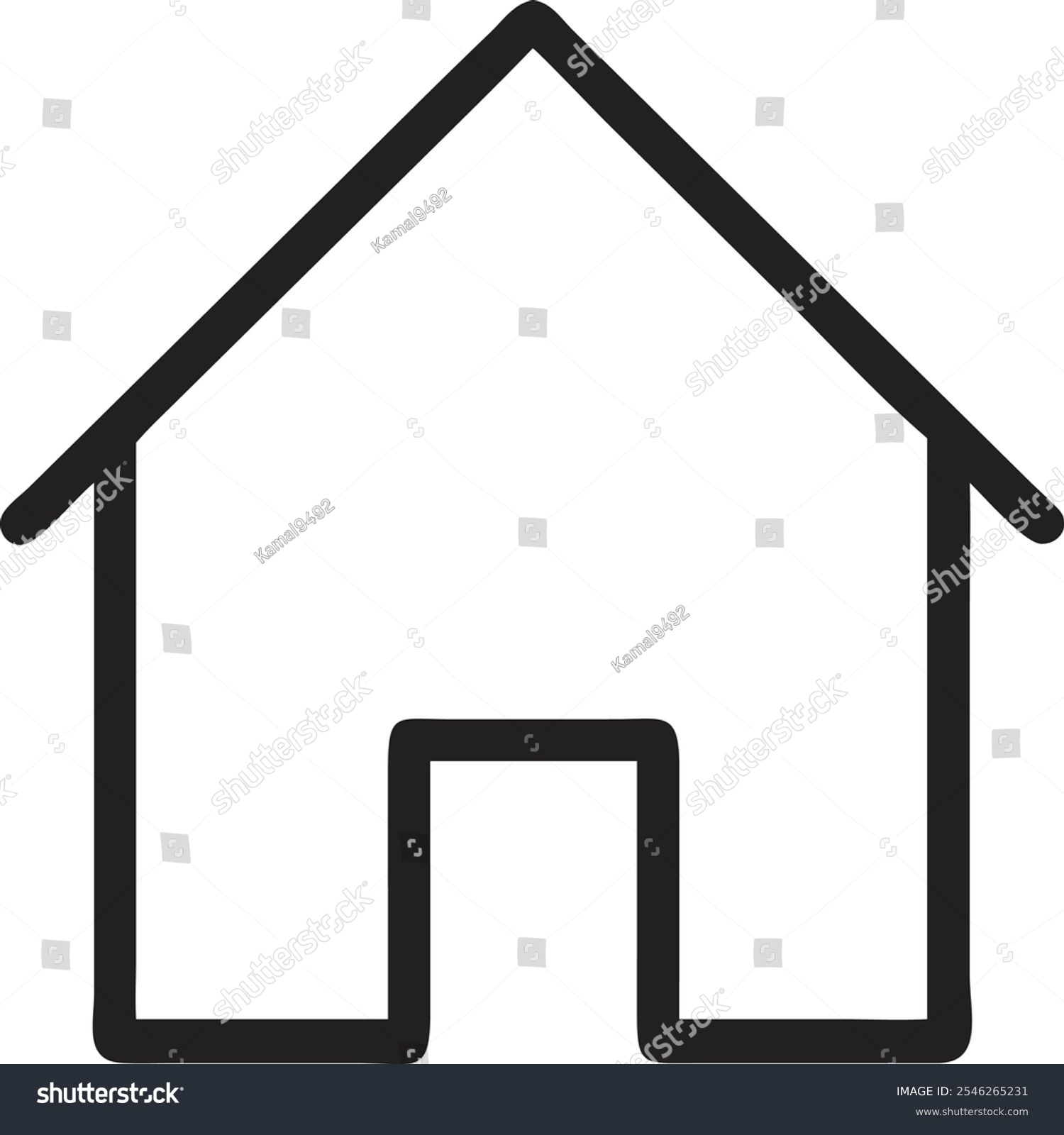 recommend clip art: home icon house icon line art outline vector on a white background