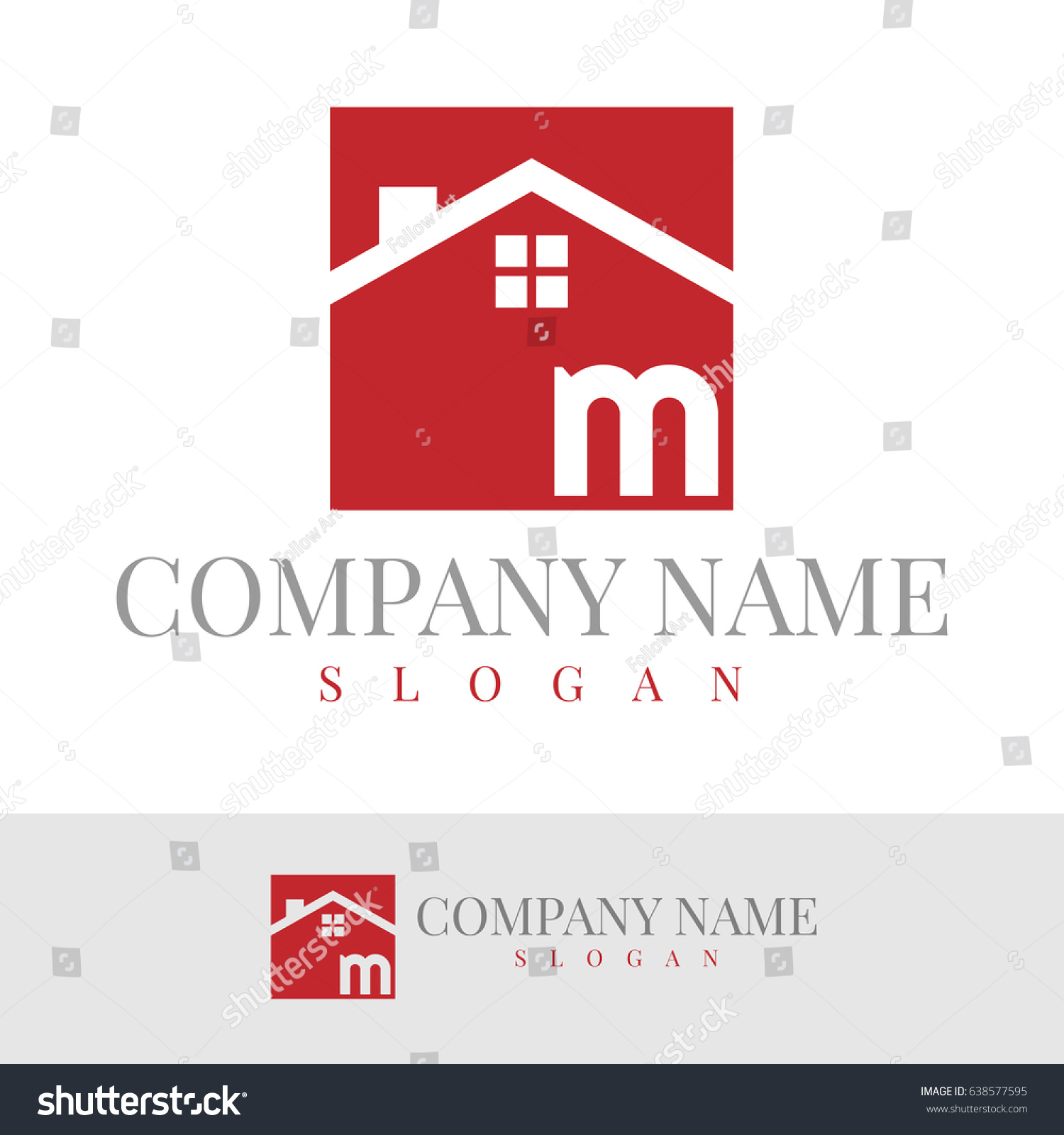 Home Initial Letter M Logo Design Stock Vector (Royalty Free) 638577595