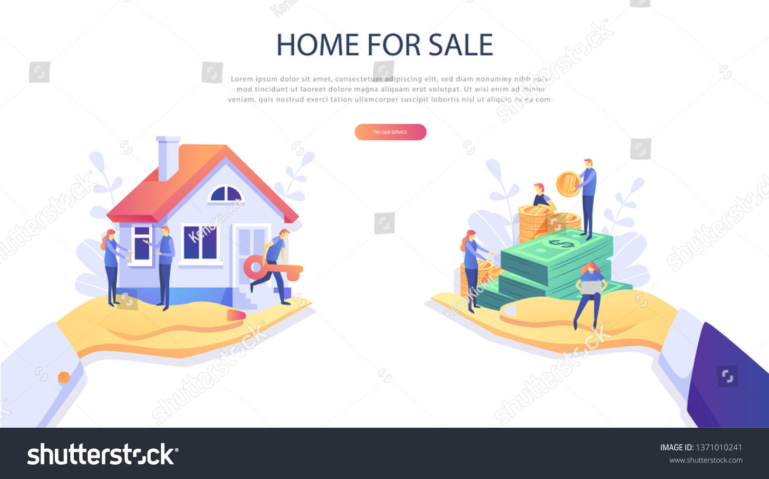 Home Loan Concept Rent Buying Property Stock Vector (Royalty Free ...