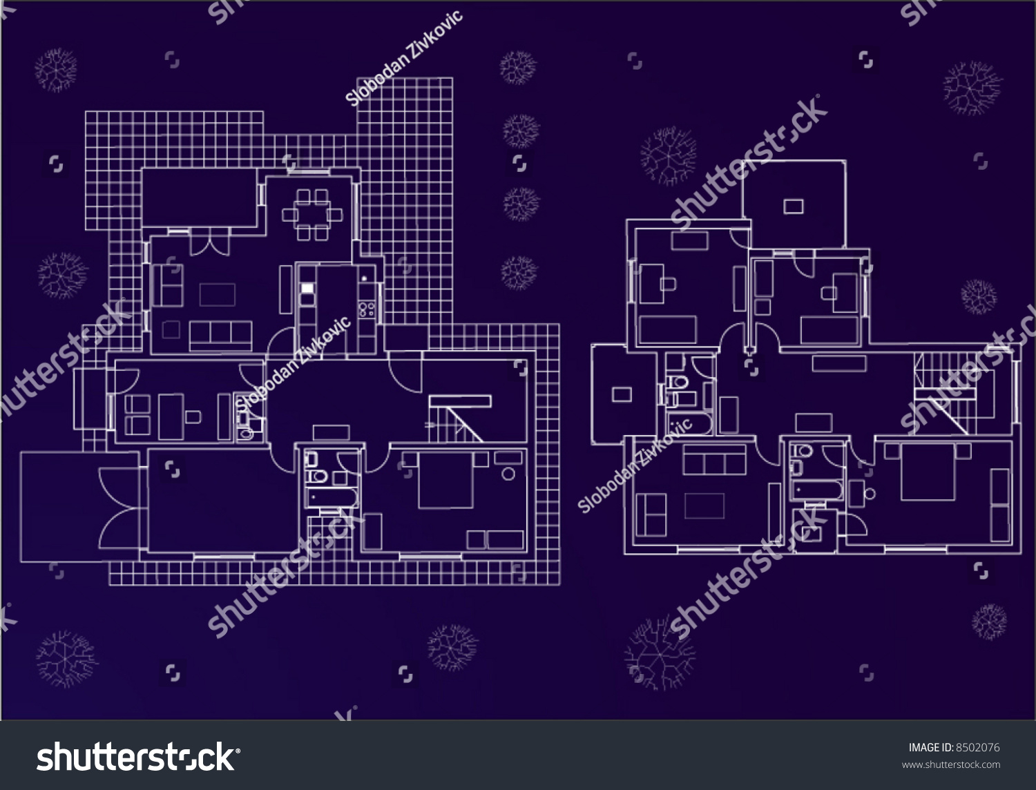 Home Plan Vector Blueprint Stock Vector (Royalty Free) 8502076