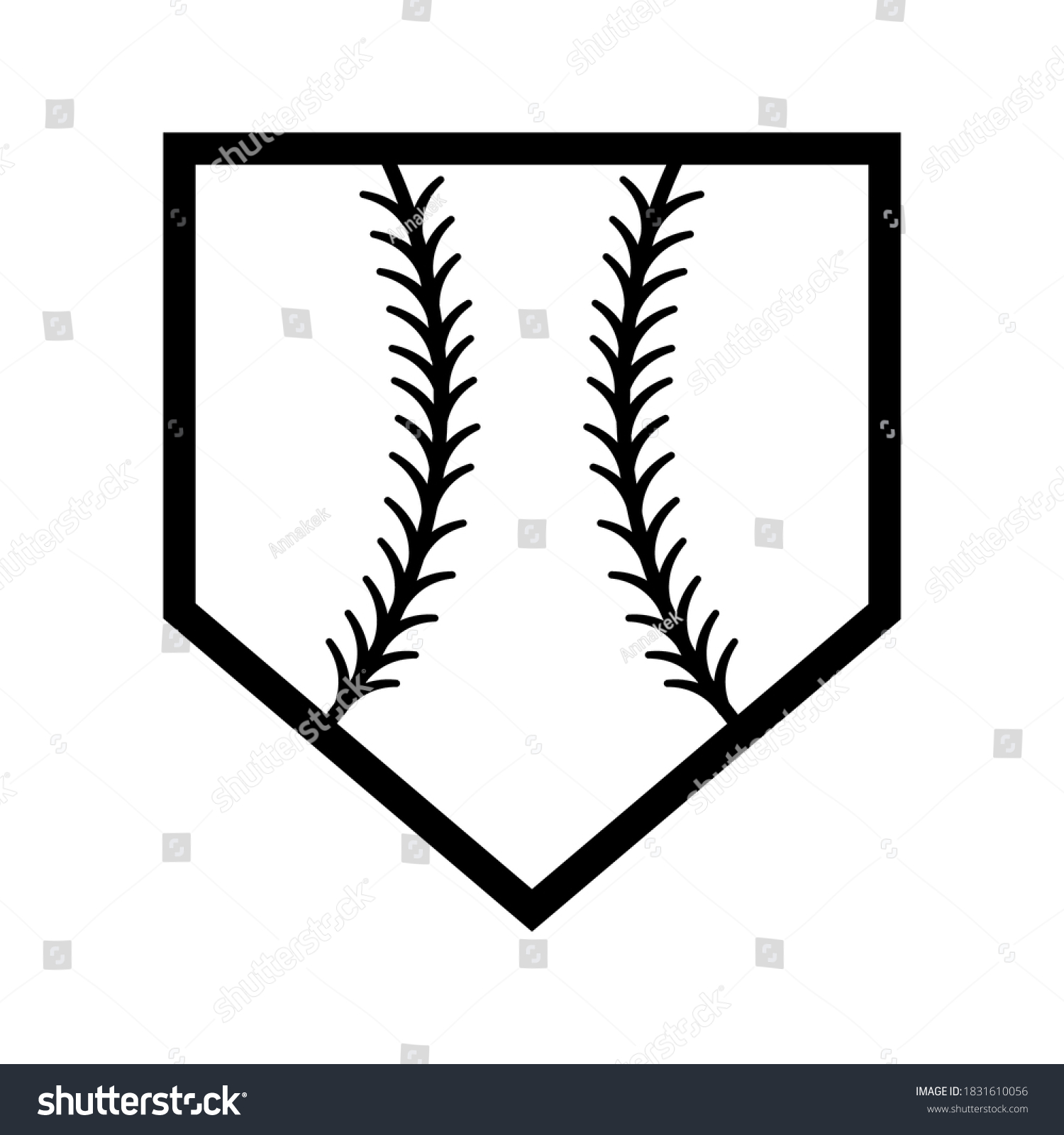 Home Plate Silhouette Home Base Baseball Stock Vector (Royalty Free ...