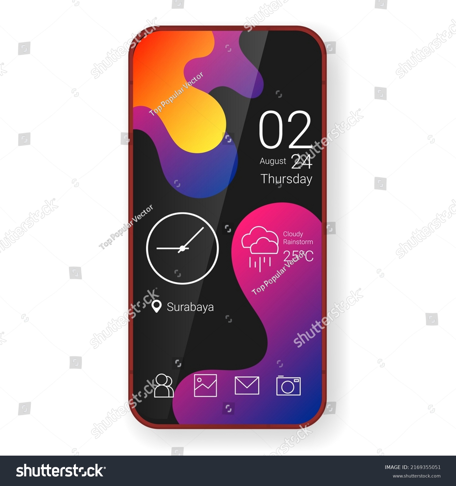 Home Screen Ui Design Custom Modifications Stock Vector (Royalty Free ...