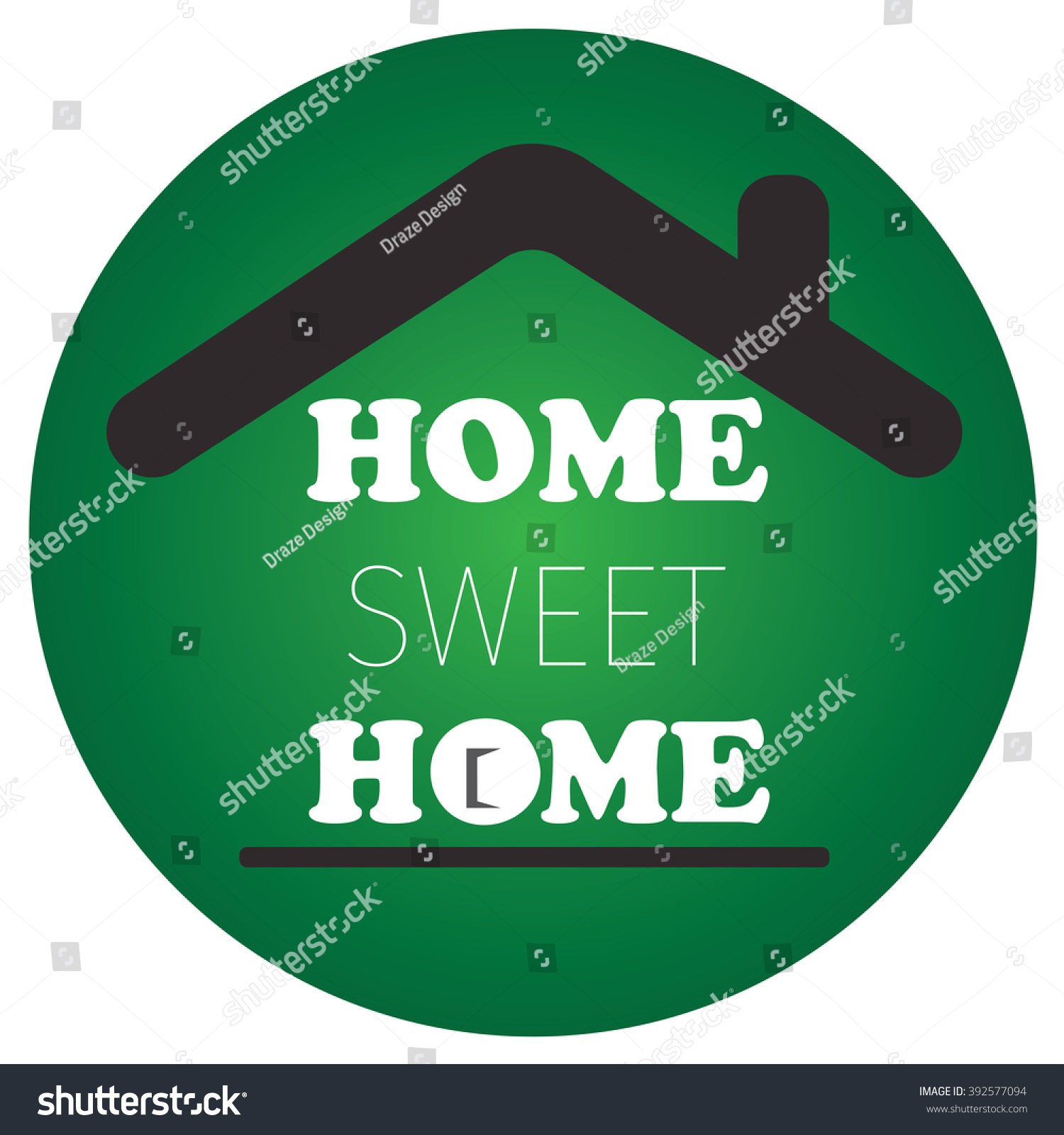 Home Sweet Home Icon, Banner, Card, With Green Background Stock Vector ...