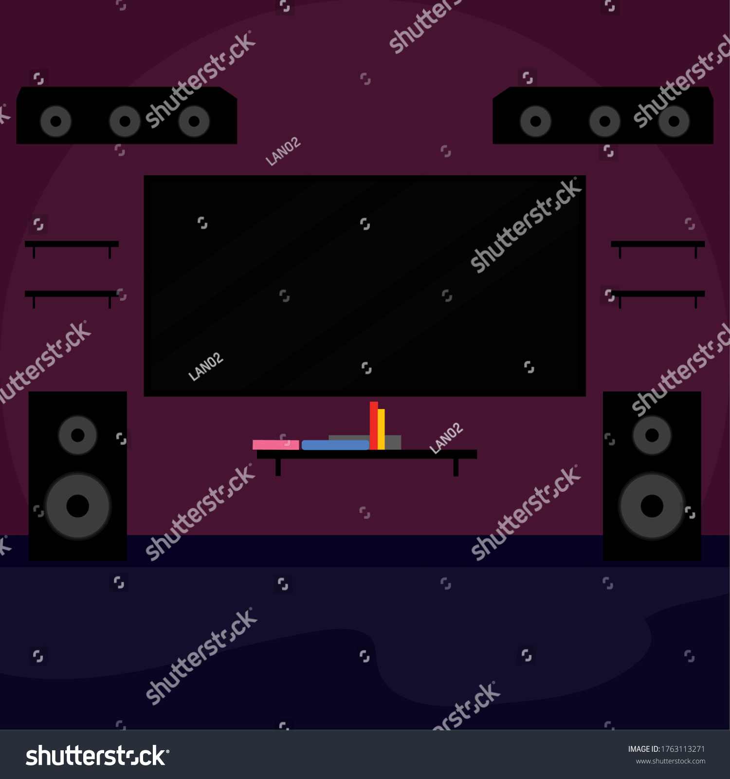 Home Theater System Home Entertainment Vector Stock Vector (Royalty ...