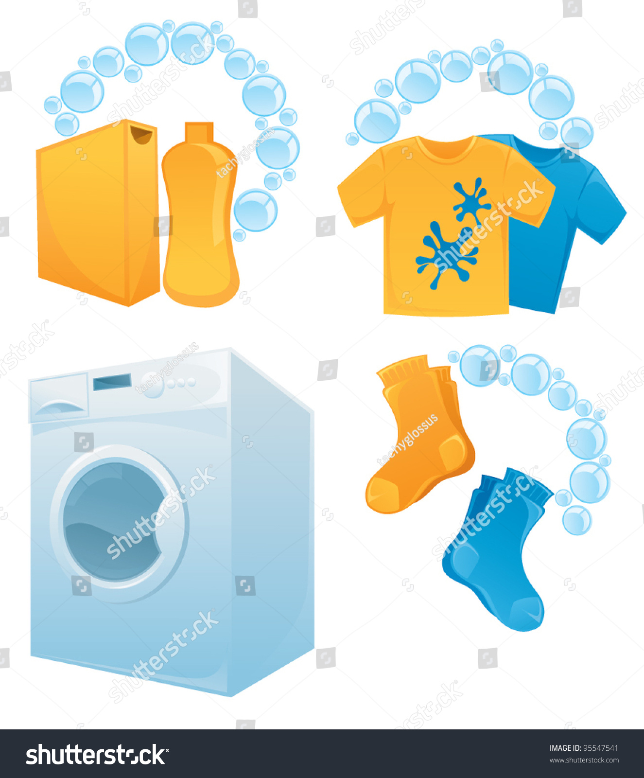SVG of home washing and laundry service, vector icon collection svg