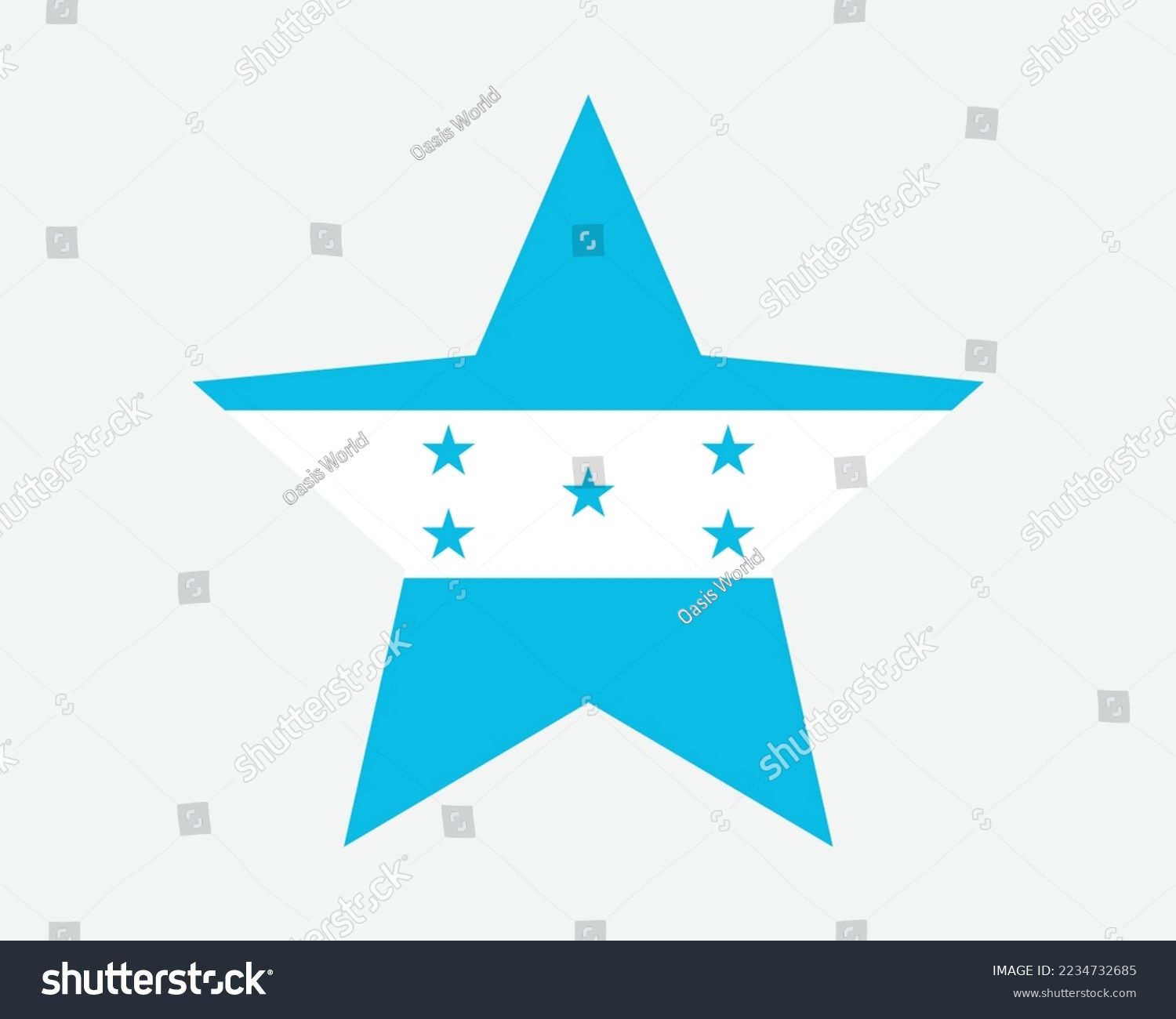SVG of Honduras Star Flag. Honduran Star Shape Flag. Republic of Honduras Country National Banner Icon Symbol Vector Flat Artwork Graphic Illustration svg