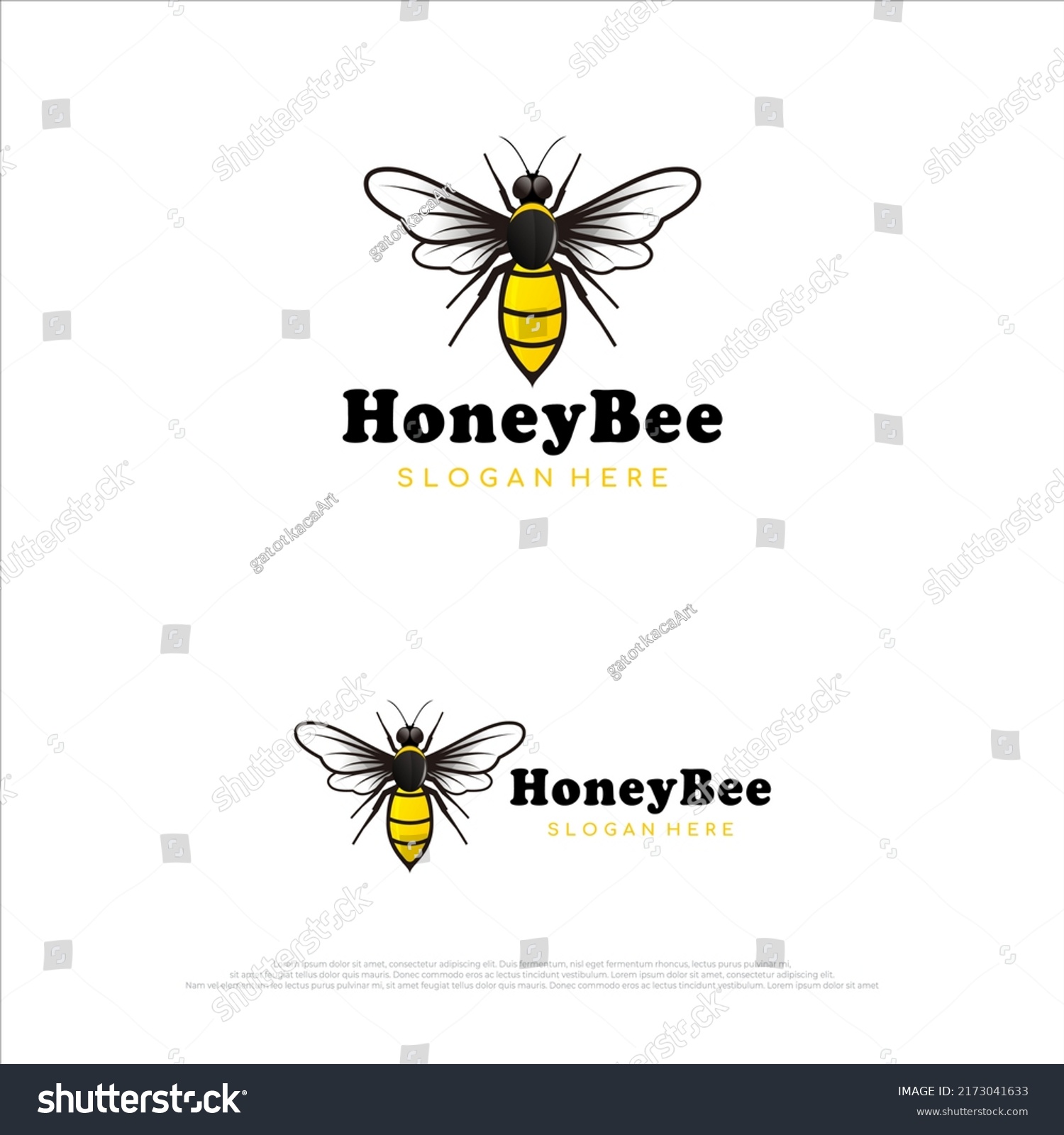 Honey Bee Logo Template Vector Stock Vector Royalty Free 2173041633 Shutterstock 7809