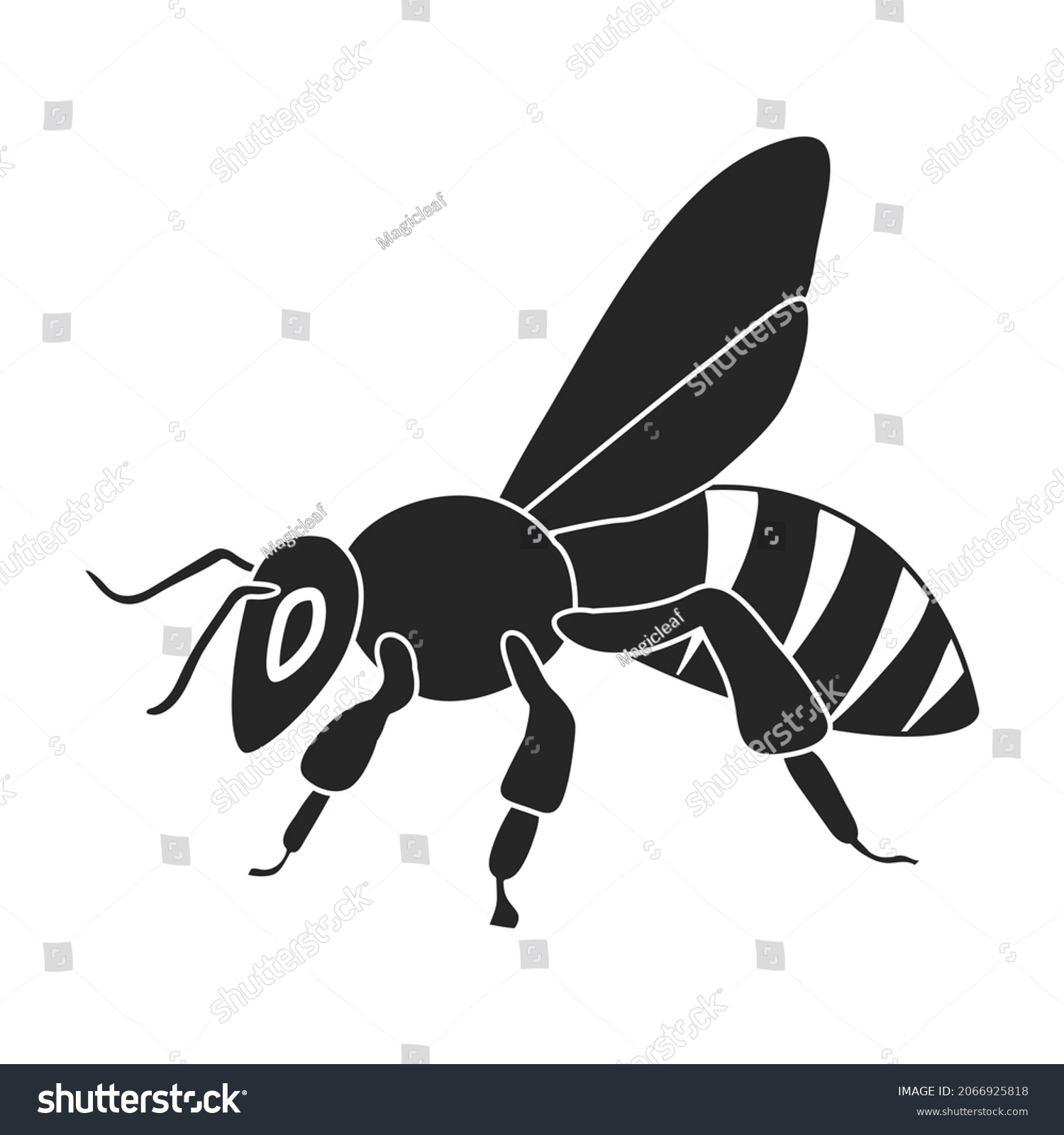 Honey Bee Vector Black Icon Vector Stock Vector (Royalty Free ...