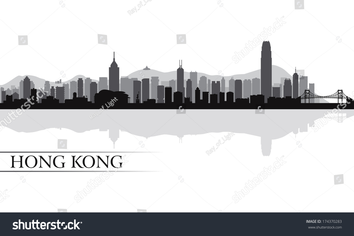 Hong Kong City Skyline Silhouette Background Stock Photo   Alamy