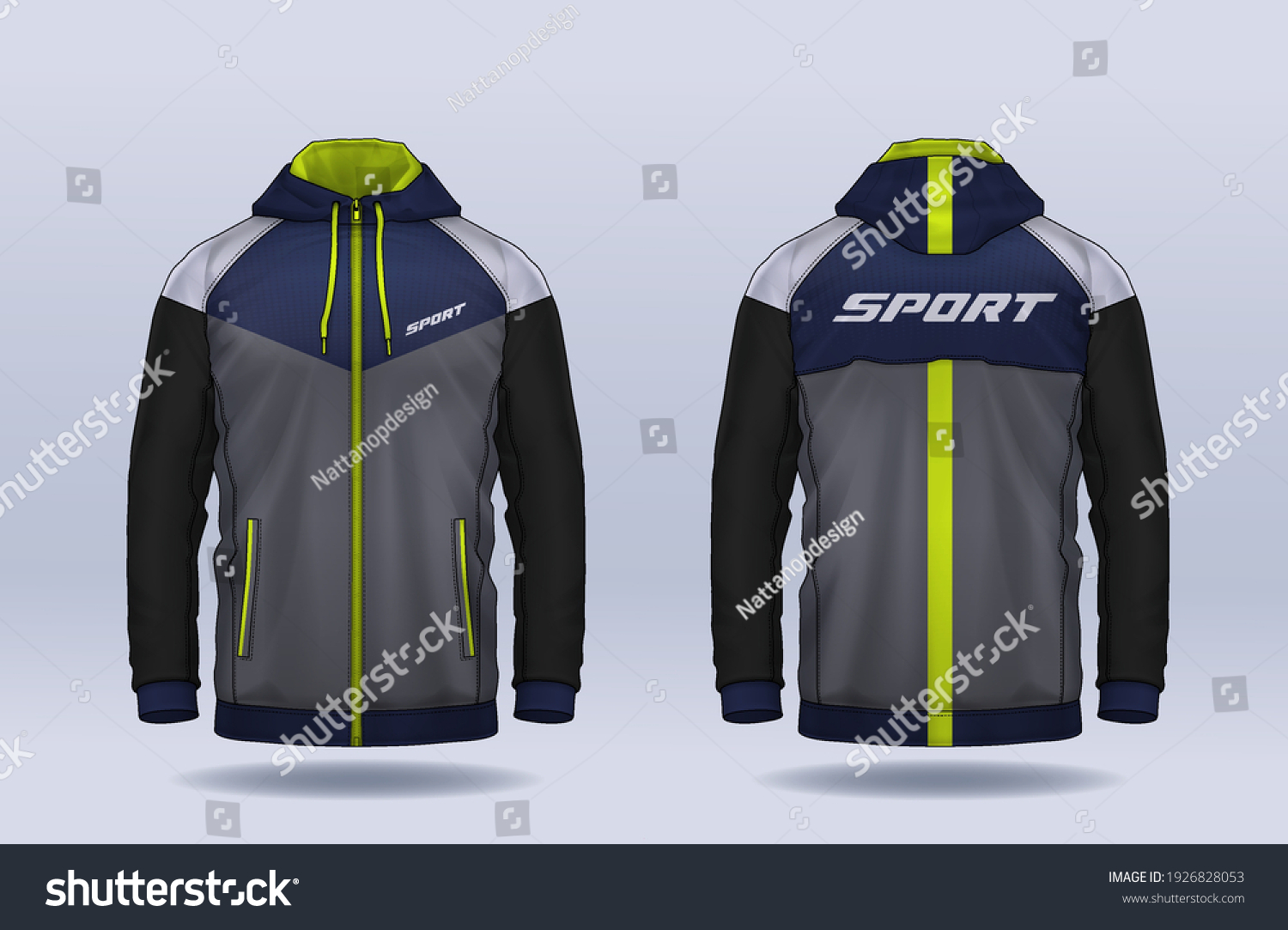 Hoodie Shirts Templatejacket Designsportswear Track Front Stock Vector ...