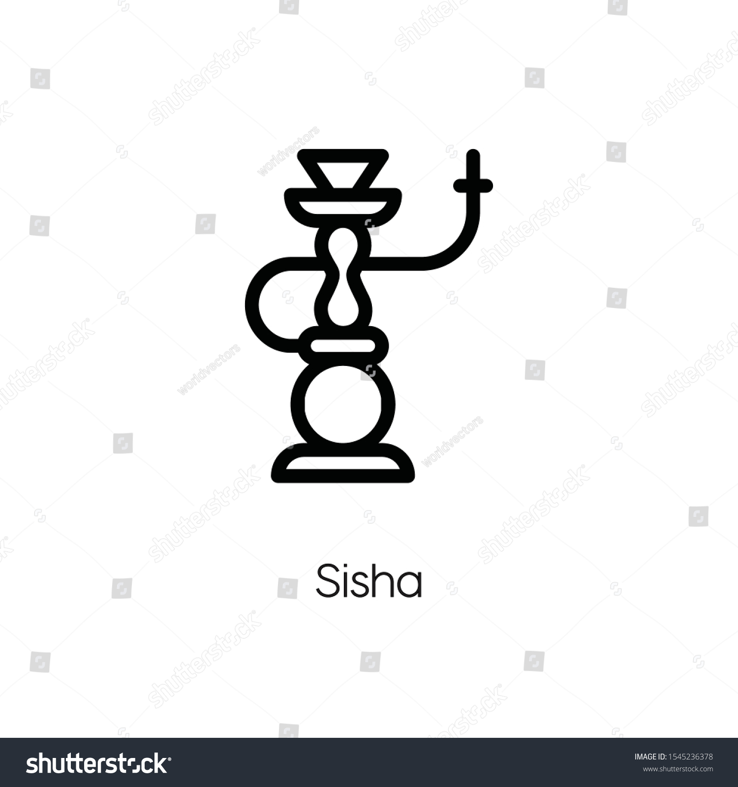 Hookah Icon Vector Shisha Symbol Linear Stock Vector Royalty Free