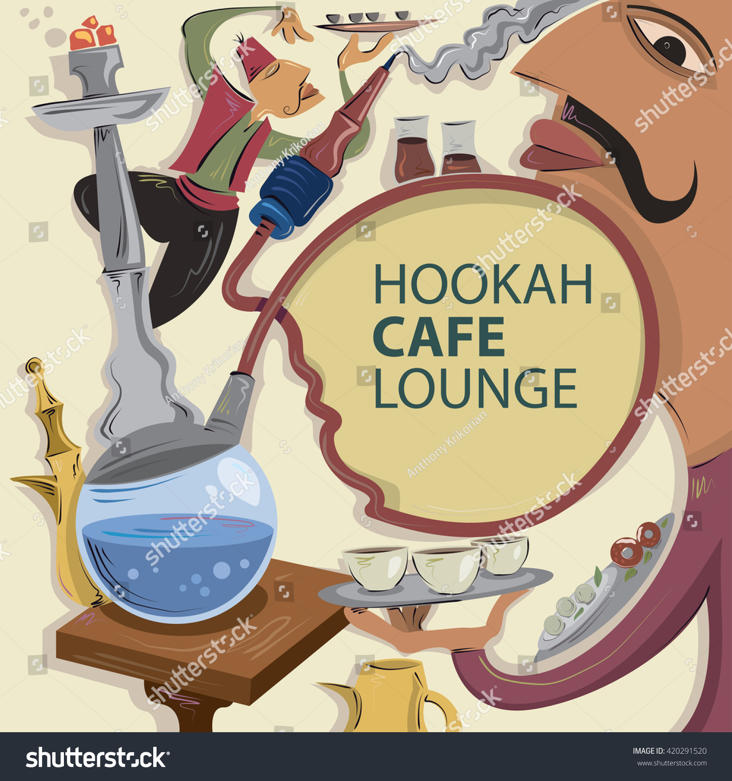 Hookah Lounge Cafe Shisha Hookah Arabic Stock Vector Royalty Free