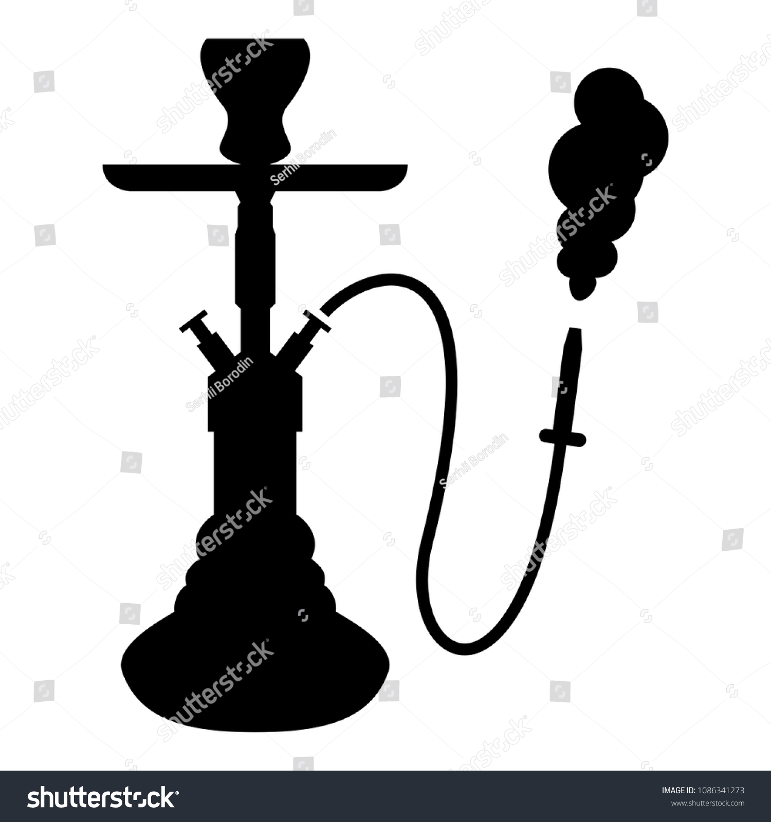 Hookah Shisha Icon Black Color Stock Vektorgrafik Lizenzfrei