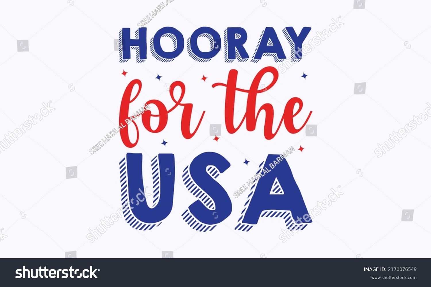 SVG of hooray for the usa -  4th of July fireworks svg for design shirt and scrapbooking. Good for advertising, poster, announcement, invitation, Templet svg