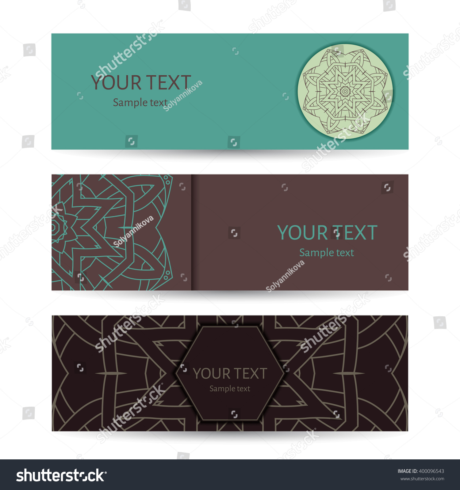 Horizontal Banner Templates Mandala Pattern Design Stock Vector 400096543 Shutterstock Horizontal Flyer Template