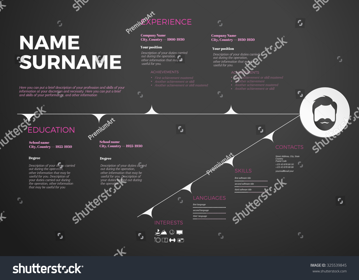 Timeline Resume Template from image.shutterstock.com