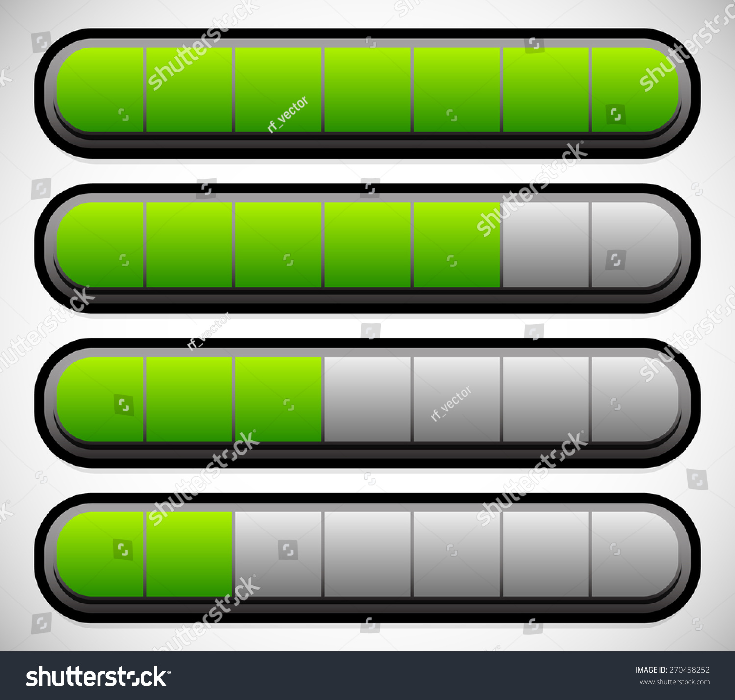 Horizontal Progress Loading Bars Meters Level: Vector có sẵn (miễn phí ...