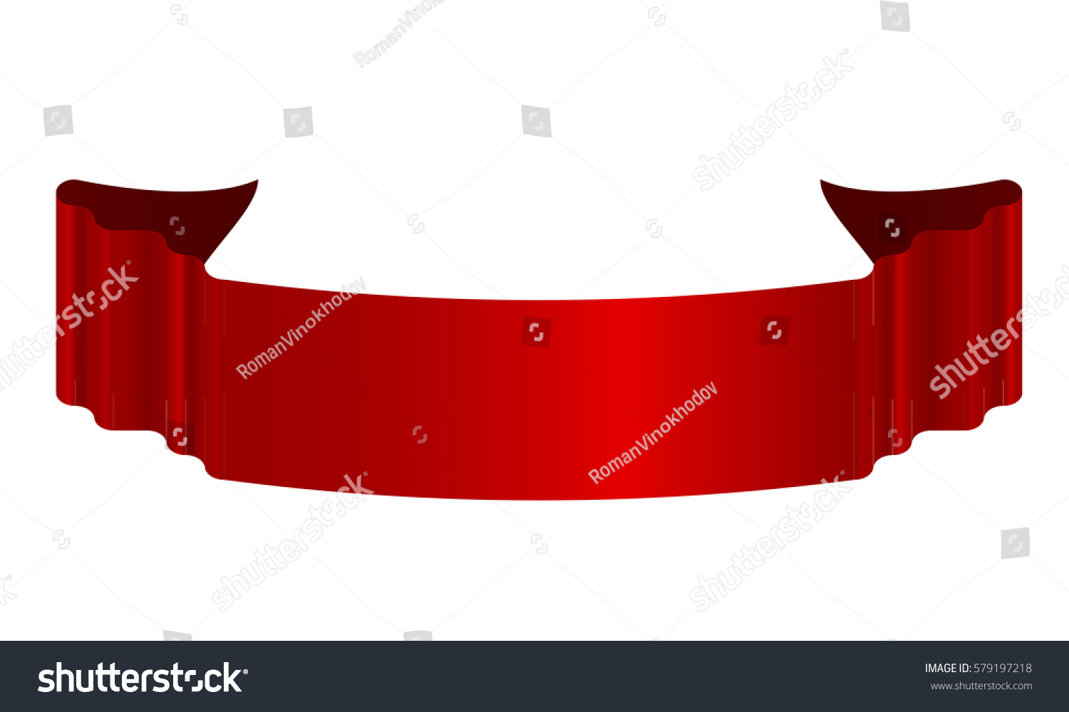 Horizontal Red Bannervector Ribbon Illustration Stock Vector (Royalty