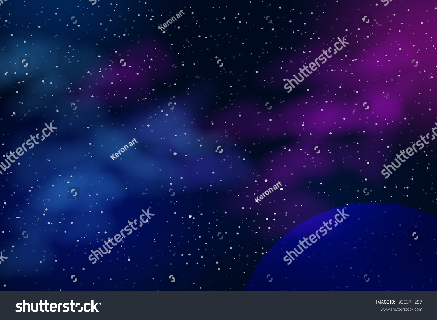 Horizontal Space Background Realistic Nebula Stardust Stock Vector ...