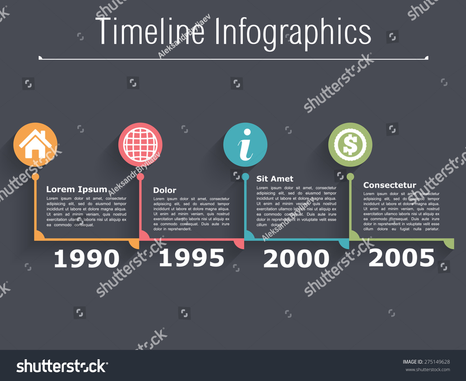 Horizontal Timeline Infographics Design Template, Vector Eps10 ...