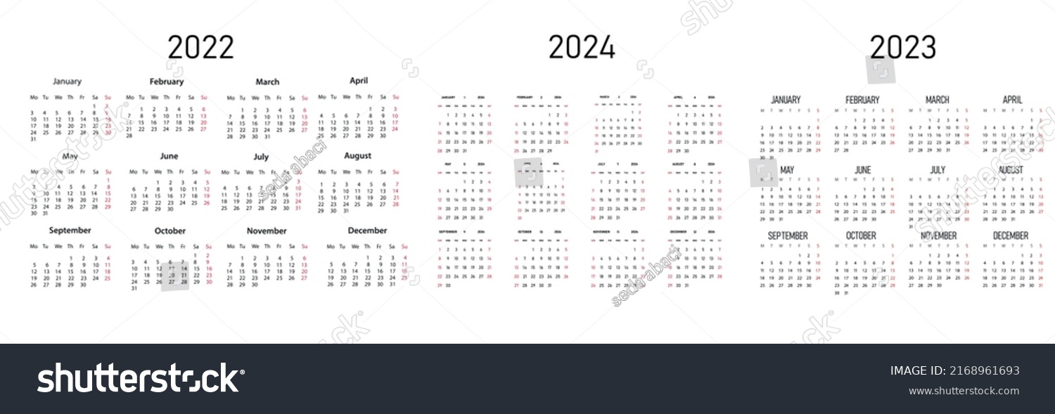 Horizontal Vector Design 2024 2023 Year Stock Vector (Royalty Free