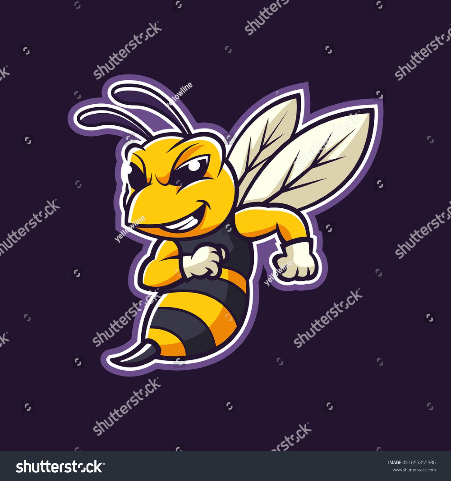 SVG of Hornet Bee Mascot Cartoon Logo Illustration svg