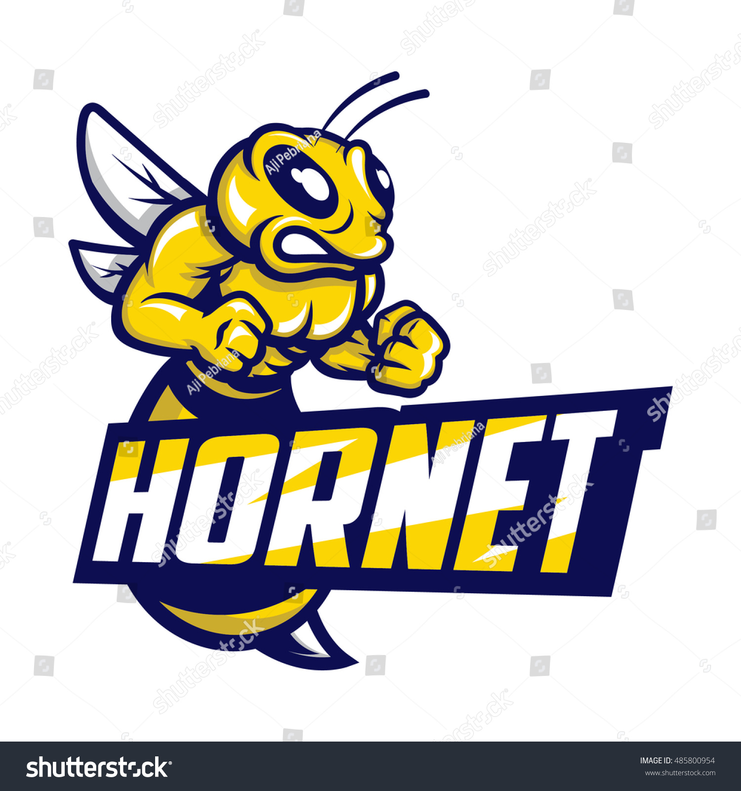 Hornet Mascots Stock Vector Illustration 485800954 : Shutterstock