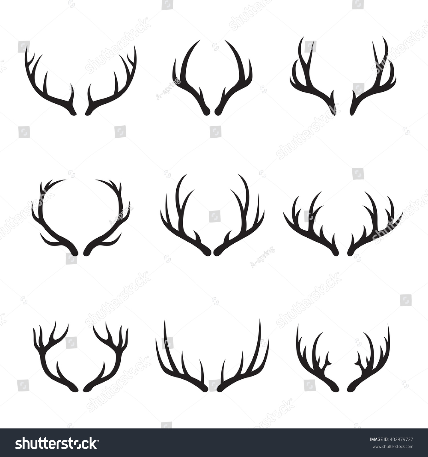 Horns Icons Stock Vector Illustration 402879727 : Shutterstock