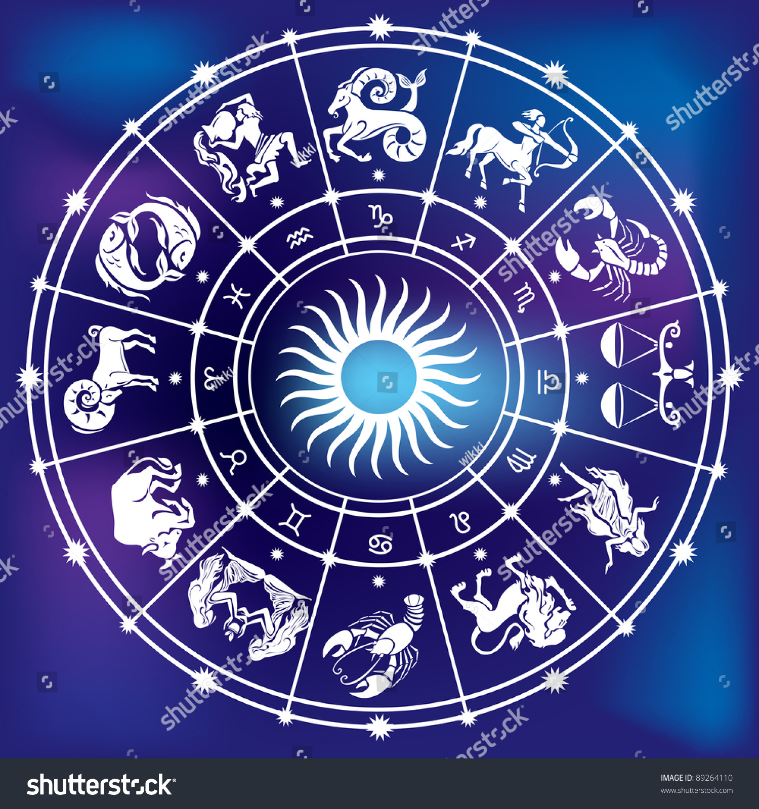 Horoscope Circle Stock Vector Illustration 89264110 : Shutterstock
