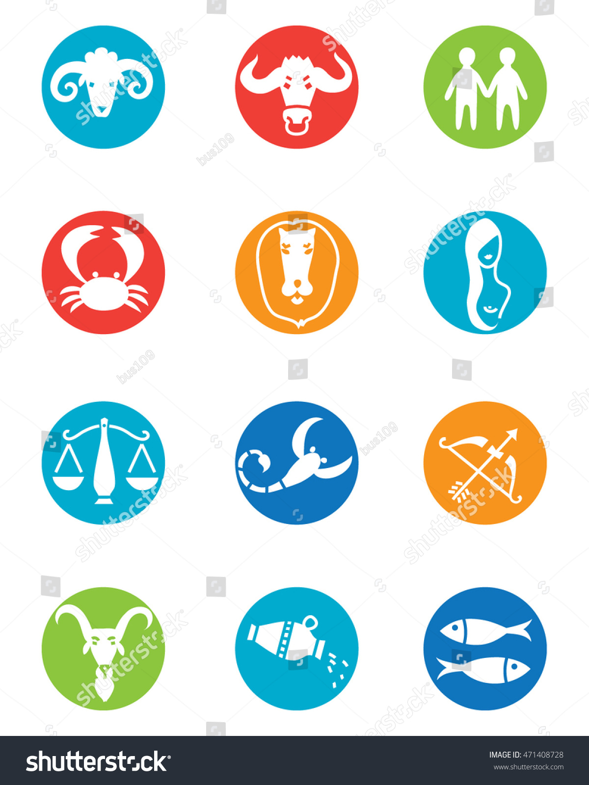 Horoscope Signs Vector Illustration Zodiac Symbols Stock Vector ...