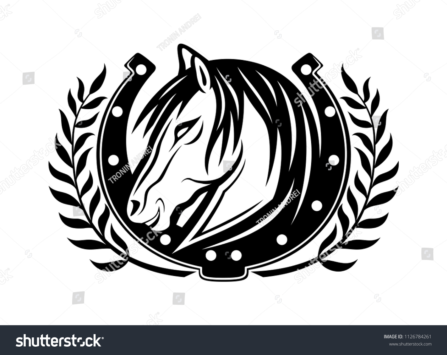 Horse Horseshoe On White Background Stock Vector (Royalty Free ...