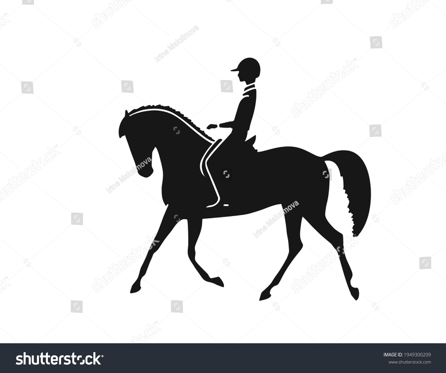 Horse Rider Fine Vector Silhouette Against Stock Vector (Royalty Free ...