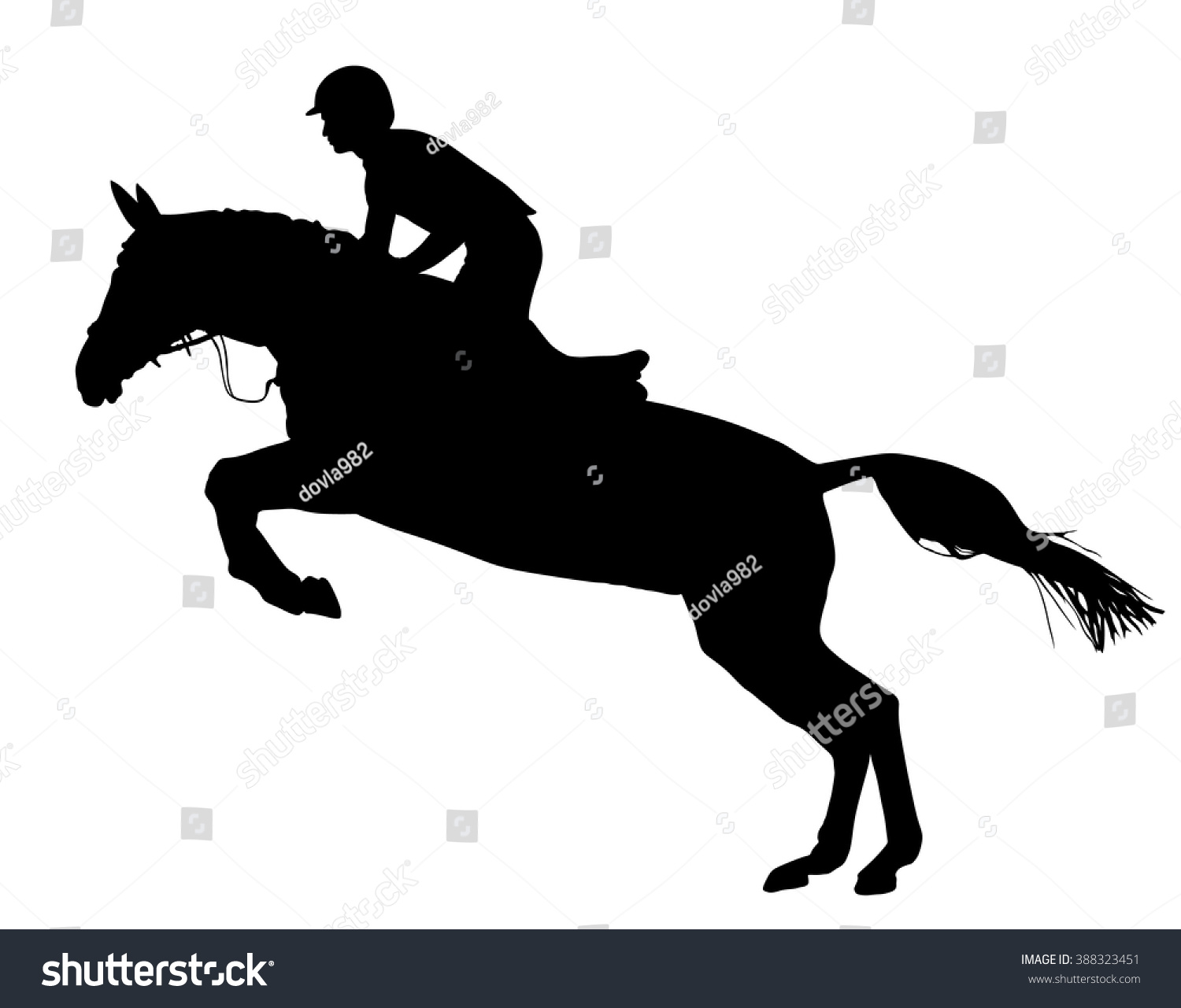 Horse Jumping Vector Silhouette Isolated On Stock Vector (Royalty Free ...