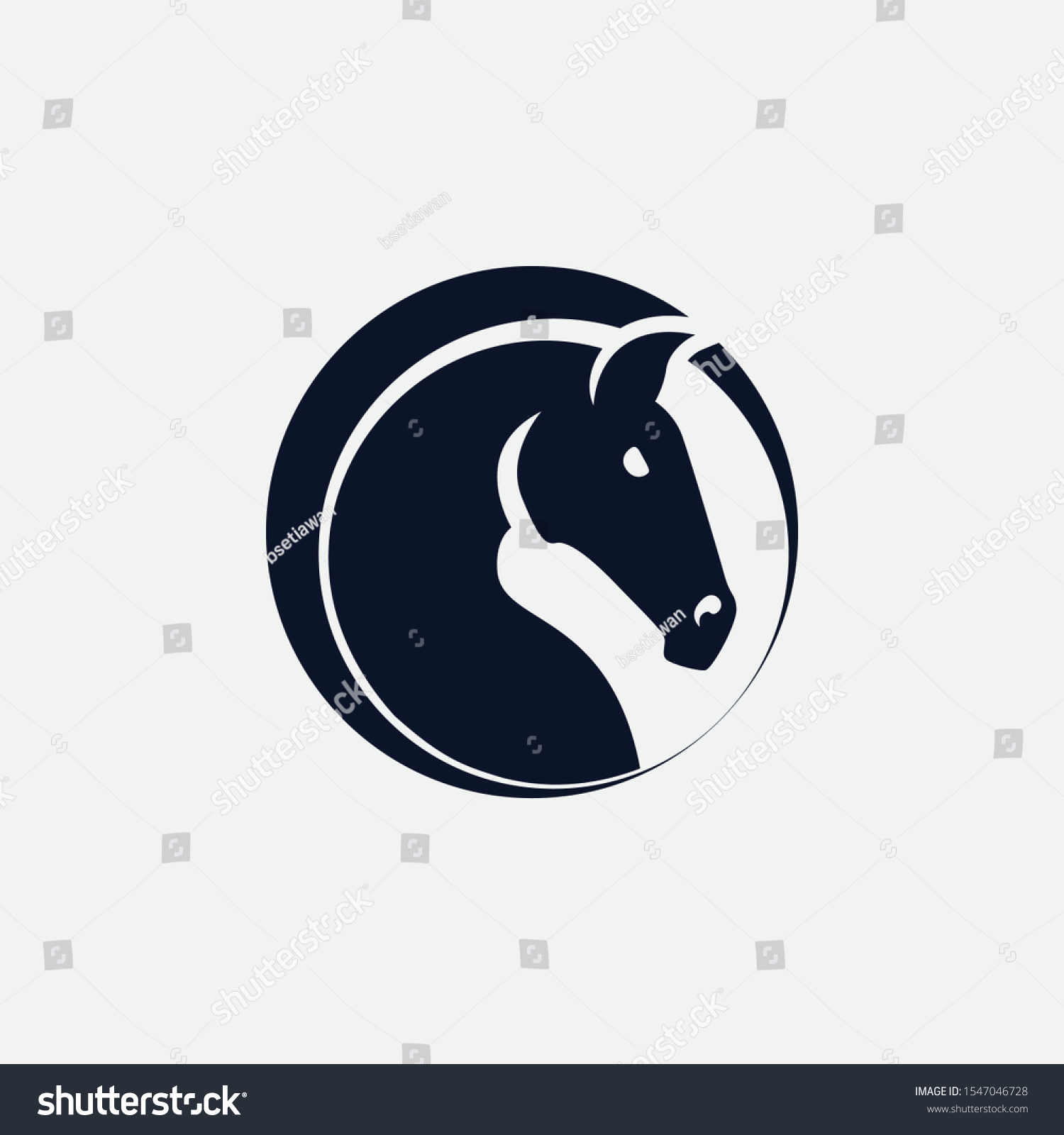 Horse Circle Logo Design Vector Stock Vector Royalty Free