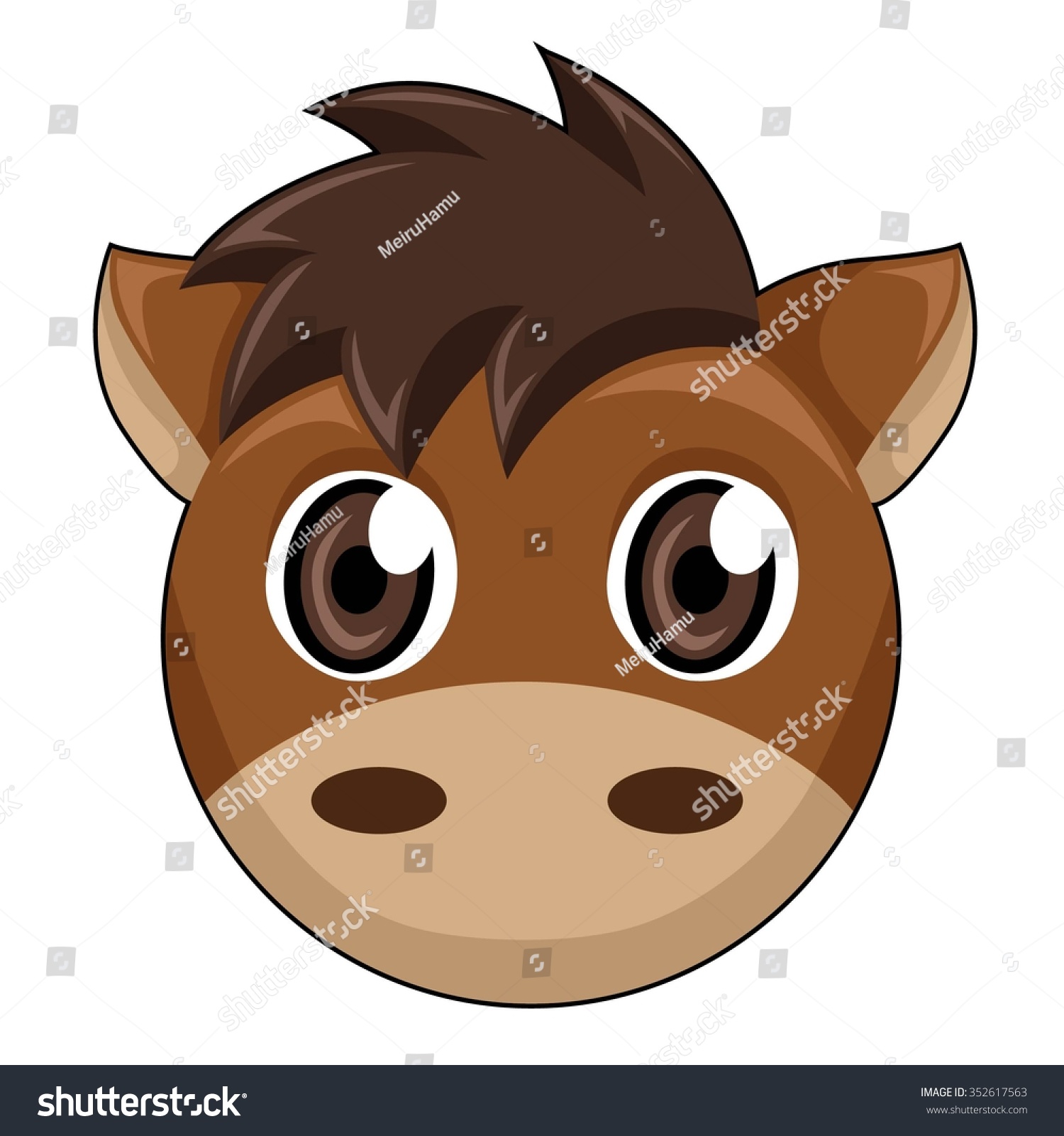 Horse Face White Background Stock Vector (Royalty Free) 352617563 - Shutterstock