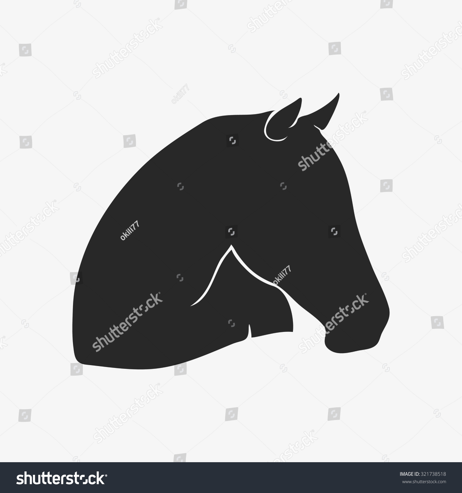 Horse Head Silhouette Vector Stock Vector 321738518 - Shutterstock