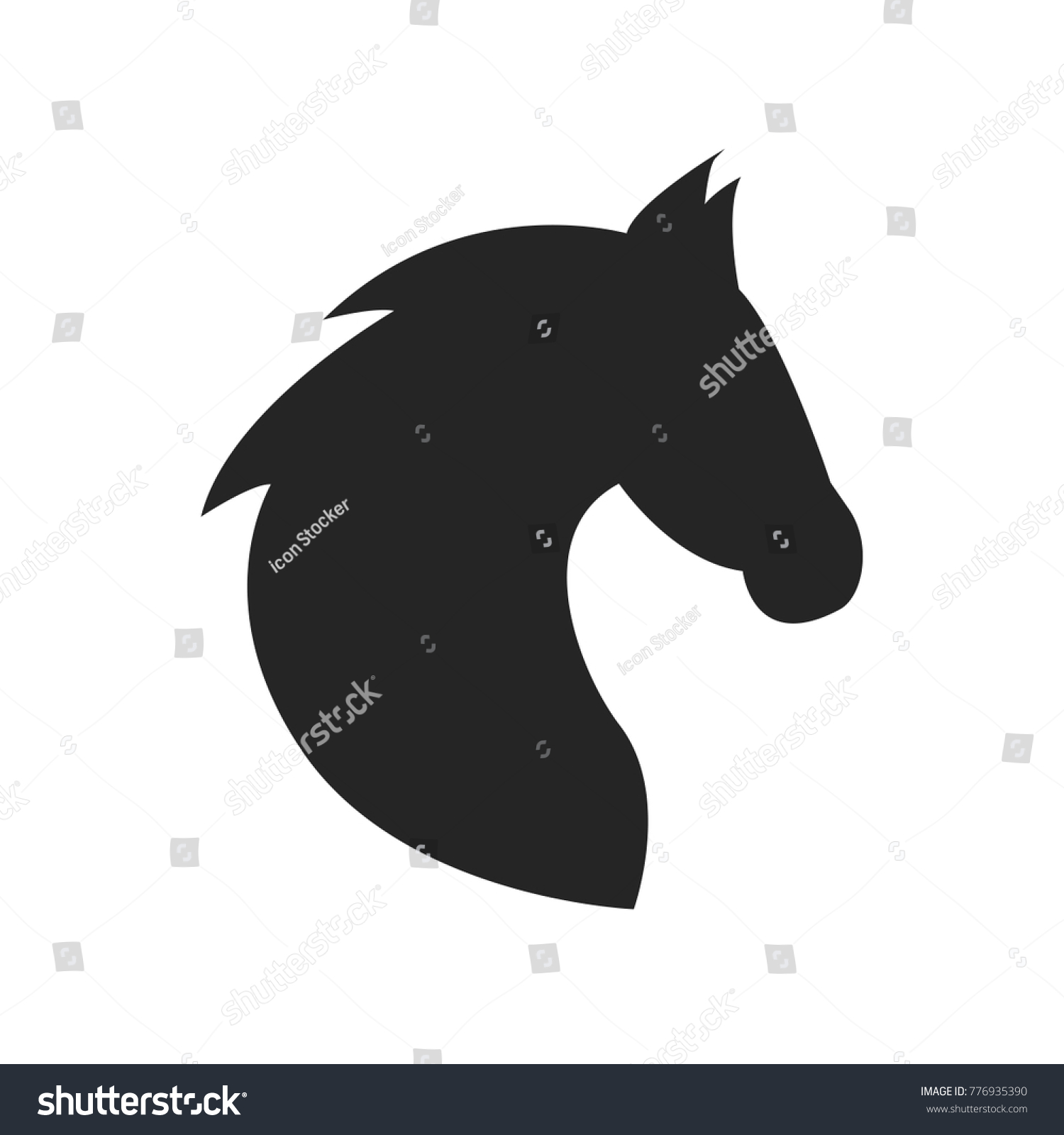 馬のアイコンのベクター画像 動物の記号 白い背景にスタリオンの絵文字 平らなベクター画像記号 グラフィックやウェブデザイン用の簡単なベクターイラスト のベクター画像素材 ロイヤリティフリー
