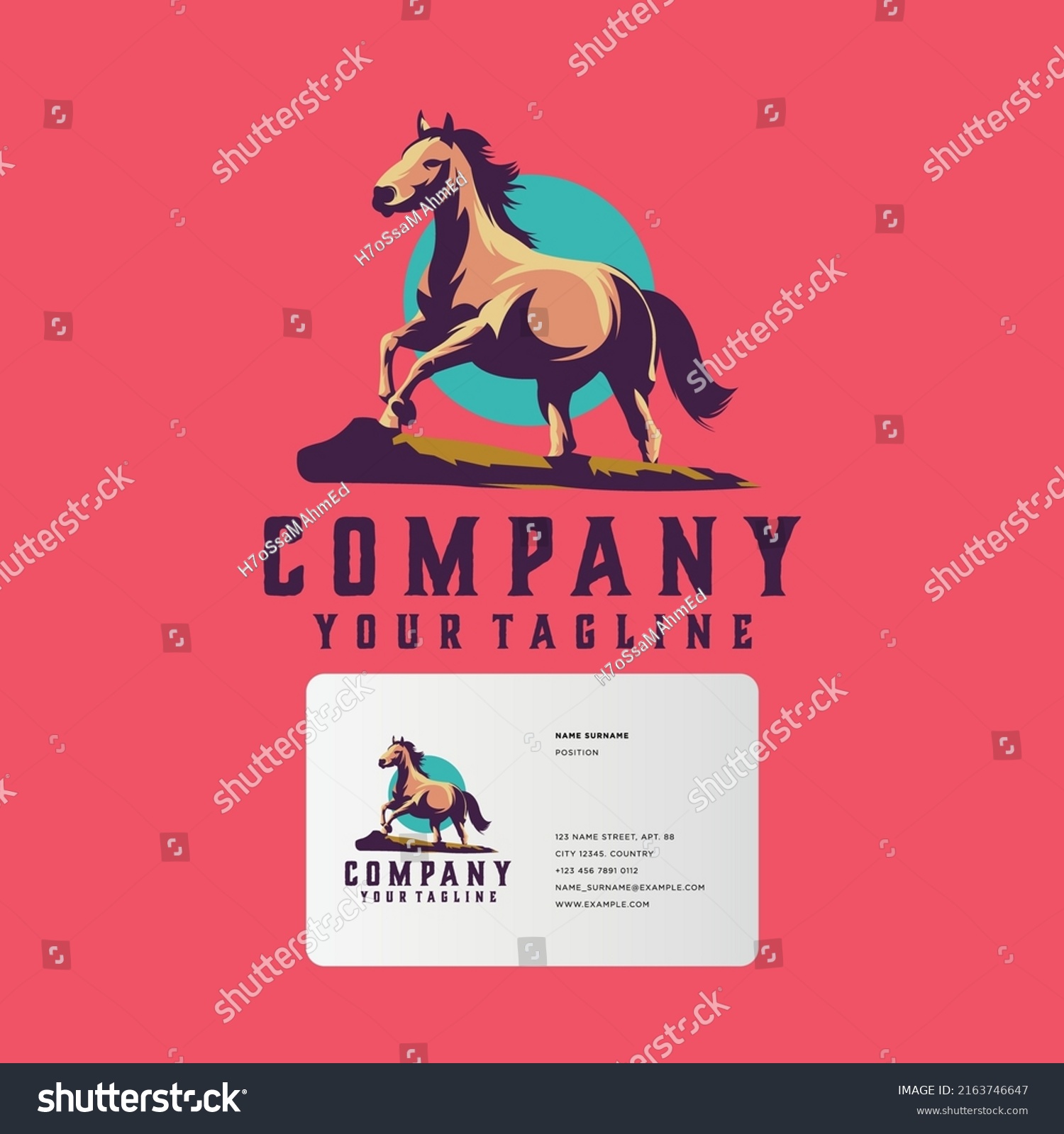 Horse Logo Design Elegant Luxury Horse Stock Vector (Royalty Free ...