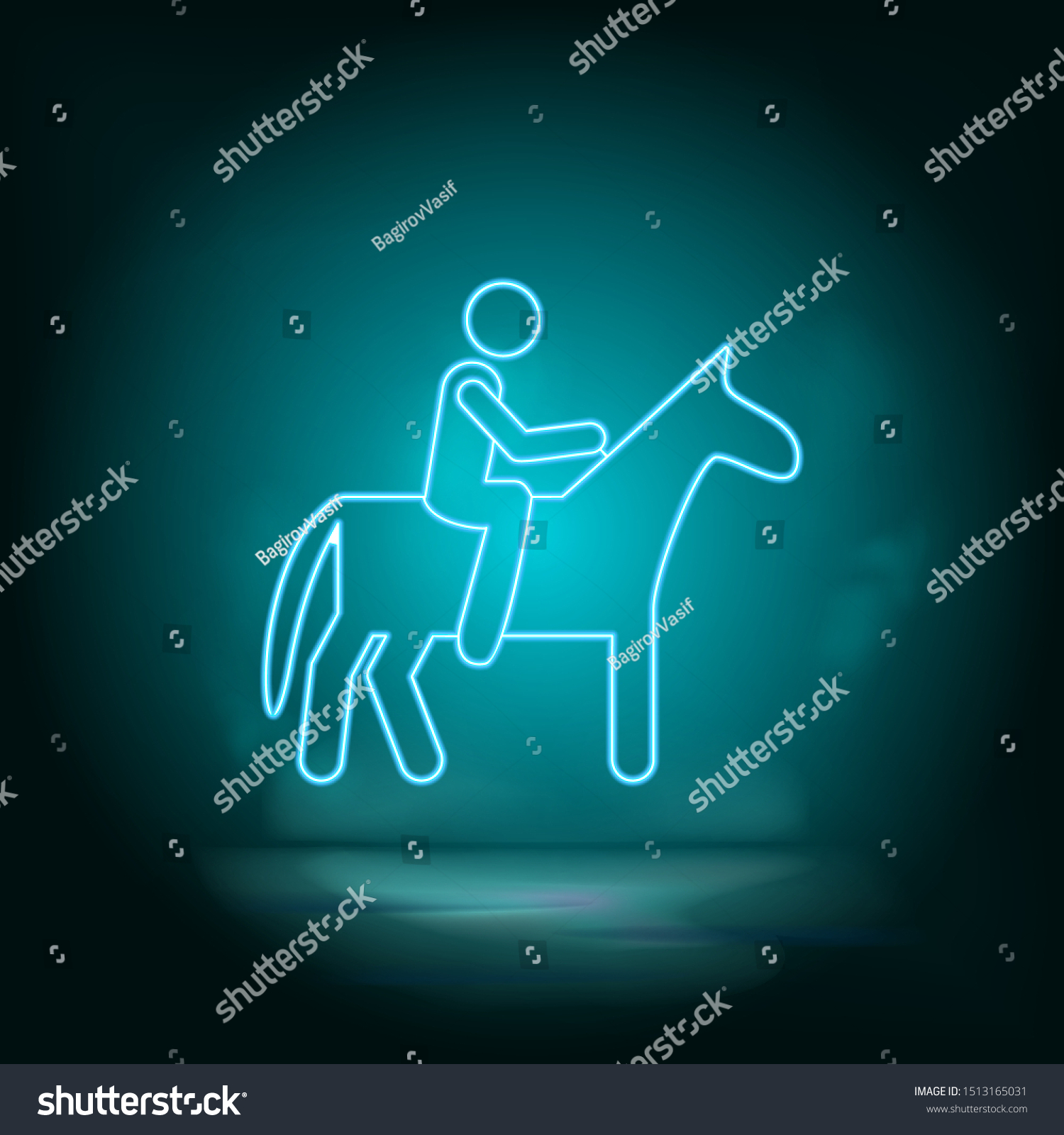 SVG of Horse, man blue neon vector icon. Simple element illustration from map and navigation concept. Horse, man blue neon vector icon. Real estate concept vector illustration. svg