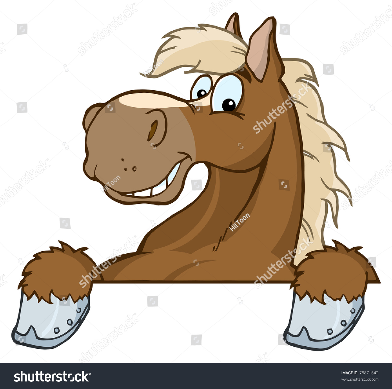 Horse Mascot Cartoon Head Stock Vector 78871642 - Shutterstock