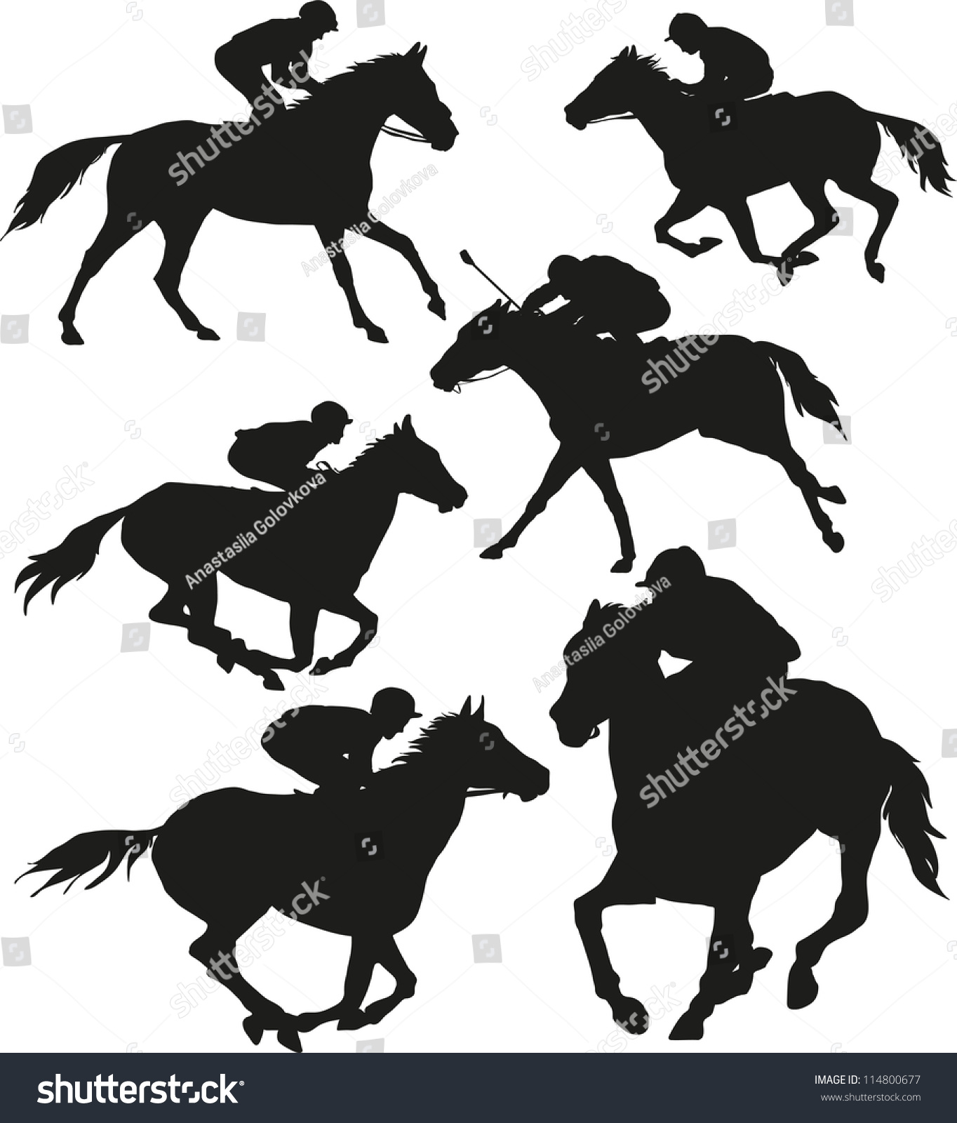 Horse Race Stock Vector Illustration 114800677 : Shutterstock