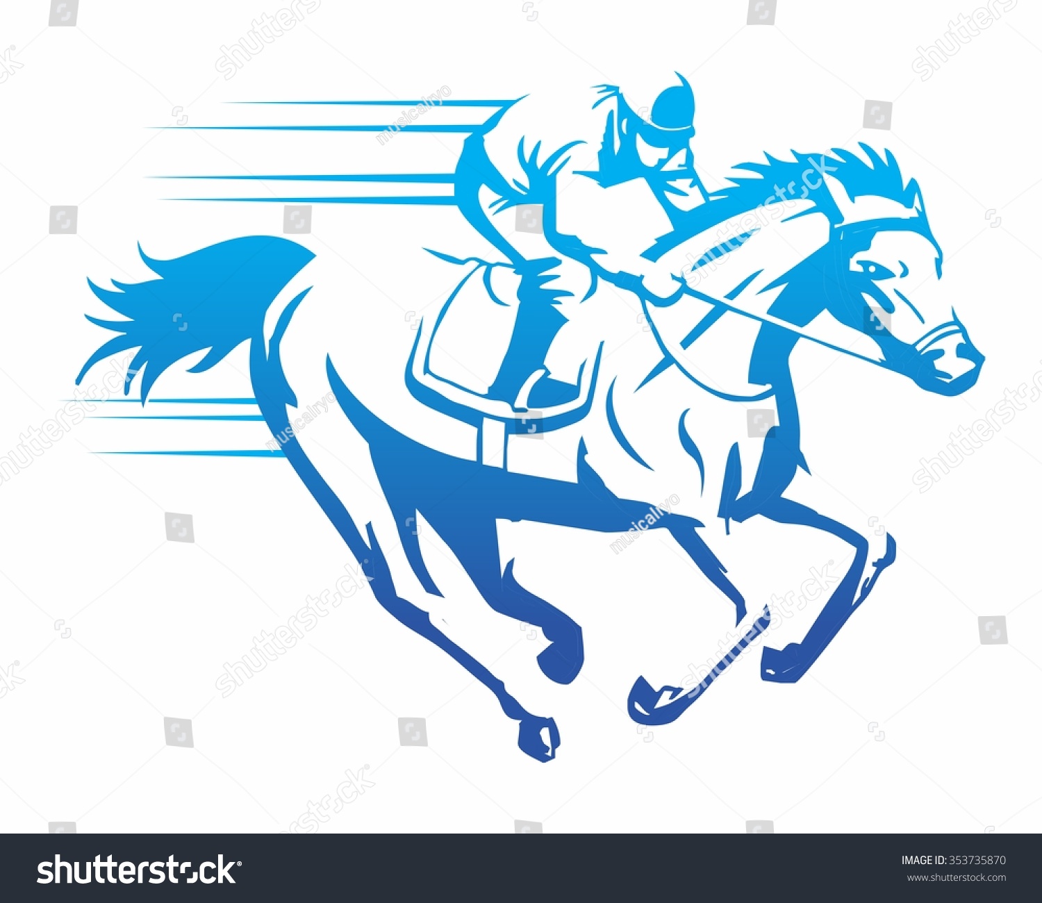 Horse Race Character Illustration Logo Icon Stock Vector 353735870 ...