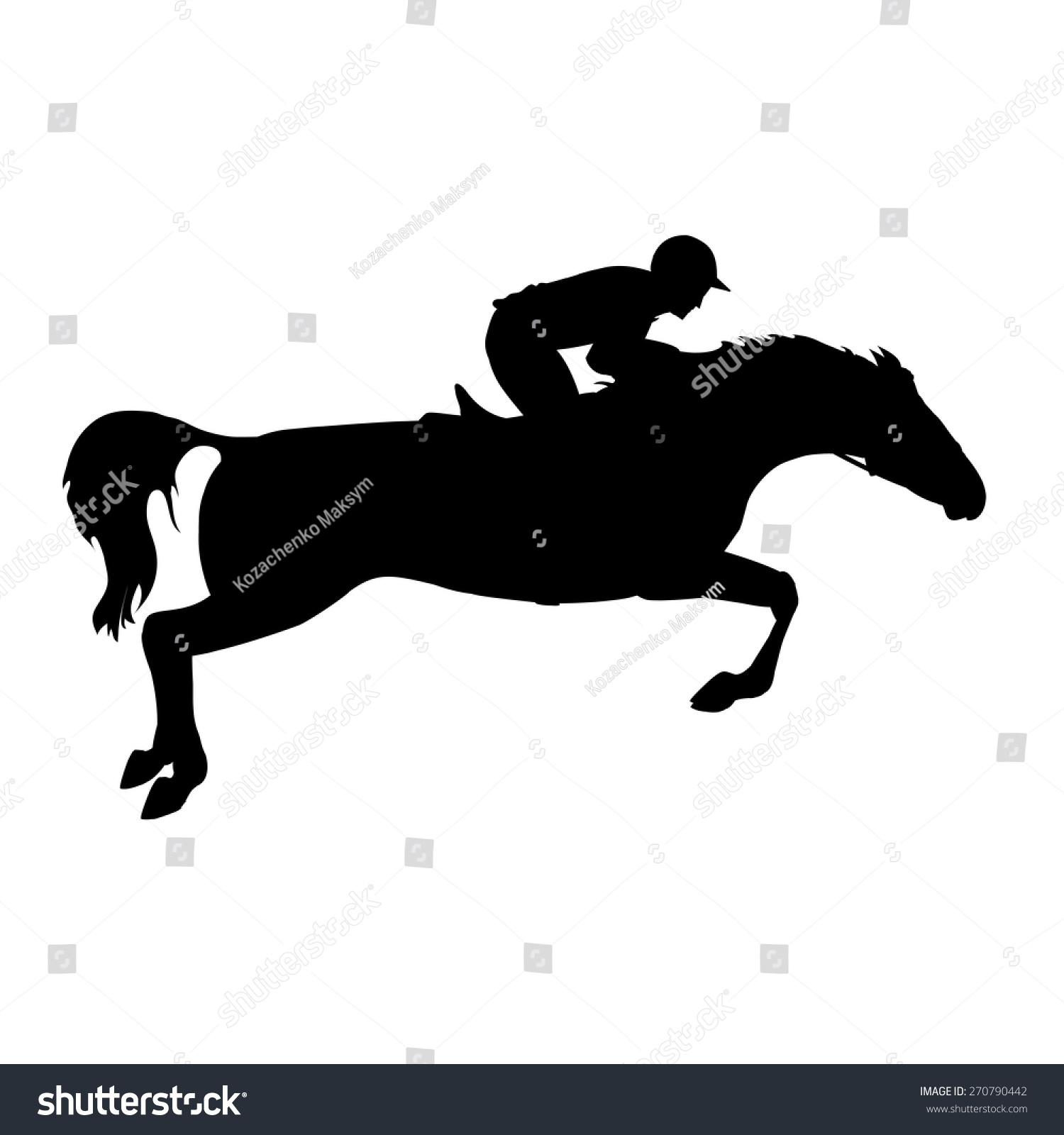 Horse Race. Horse And Rider. Derby. Equestrian Sport. Silhouette Of ...